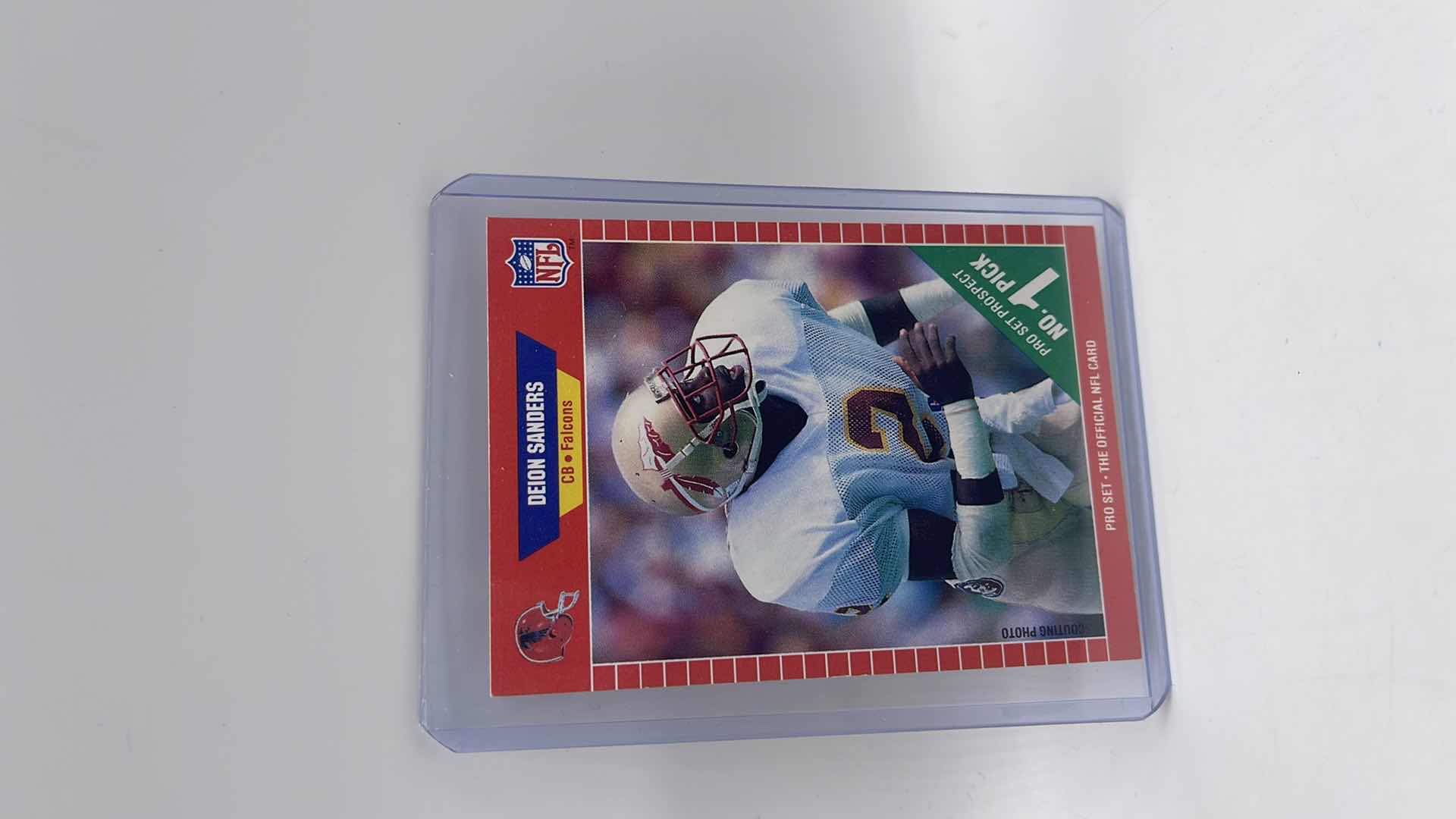 Photo 1 of 1989 DEION SANDERS PRO SET ROOKIE CARD 486 APPROX VALUE $100