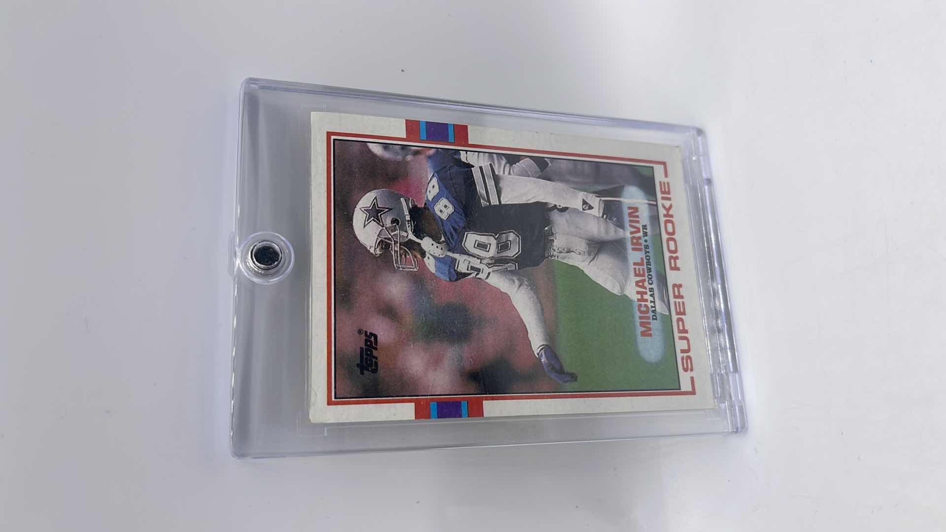 Photo 1 of 1989 MICHAEL IRVIN TOPPS SUPER ROOKIE CARD 383 APPROX VALUE $125