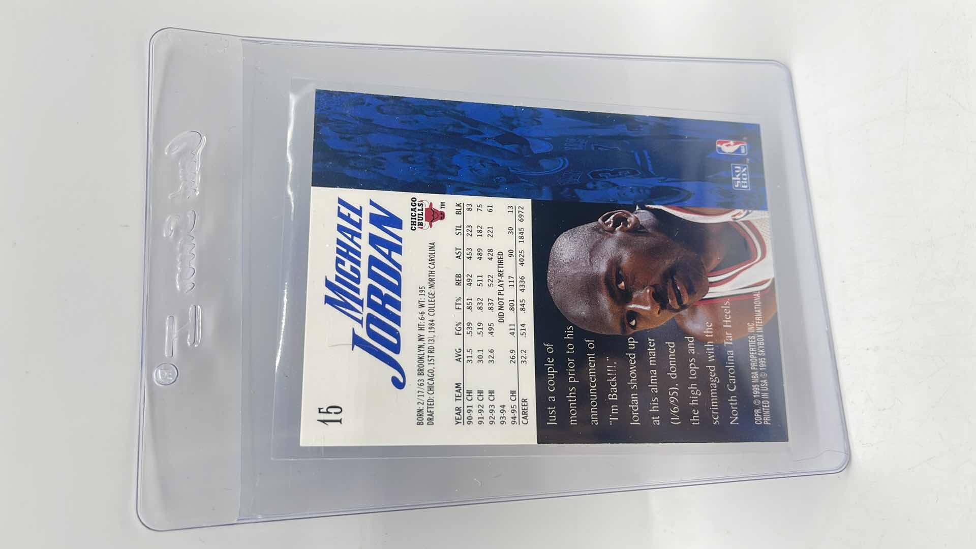 Photo 2 of RARE 1995 MICHAEL JORDAN SKYBOX ERROR CARD 15 APPROX VALUE $1450