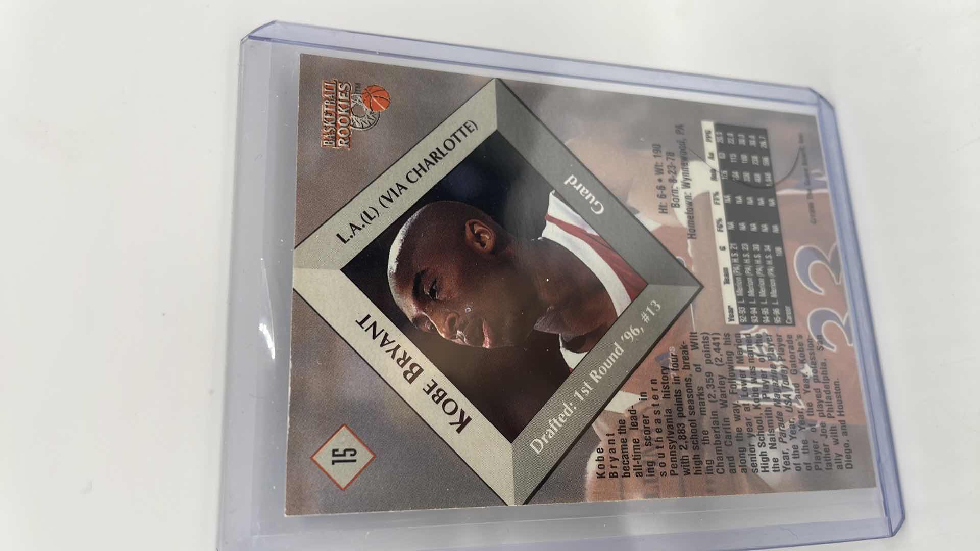 Photo 2 of 1996 KOBE BRYANT SCOREBOARD ROOKIE CARD 15