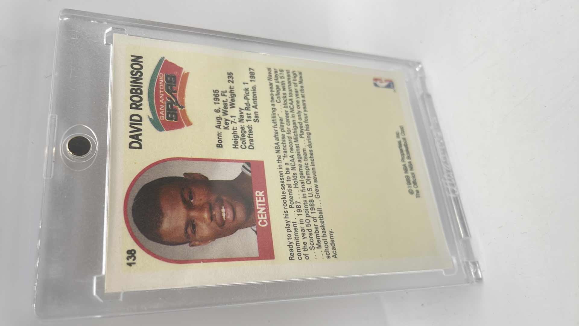 Photo 2 of 1989 DAVID ROBINSON NBA HOOPS ROOKIE CARD 138