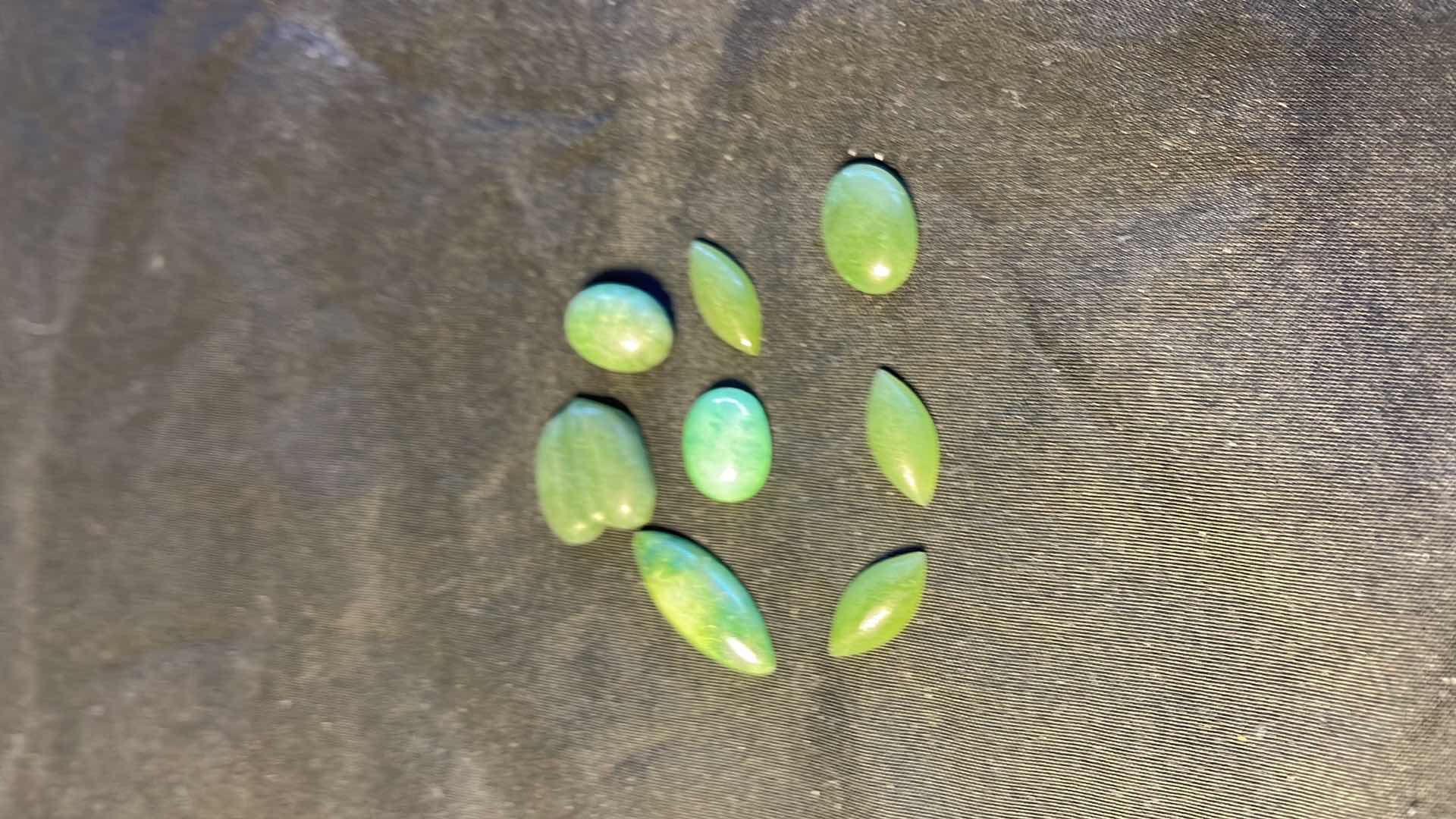 Photo 1 of 8 PC LOT OF VINTAGE GREEN OPALS