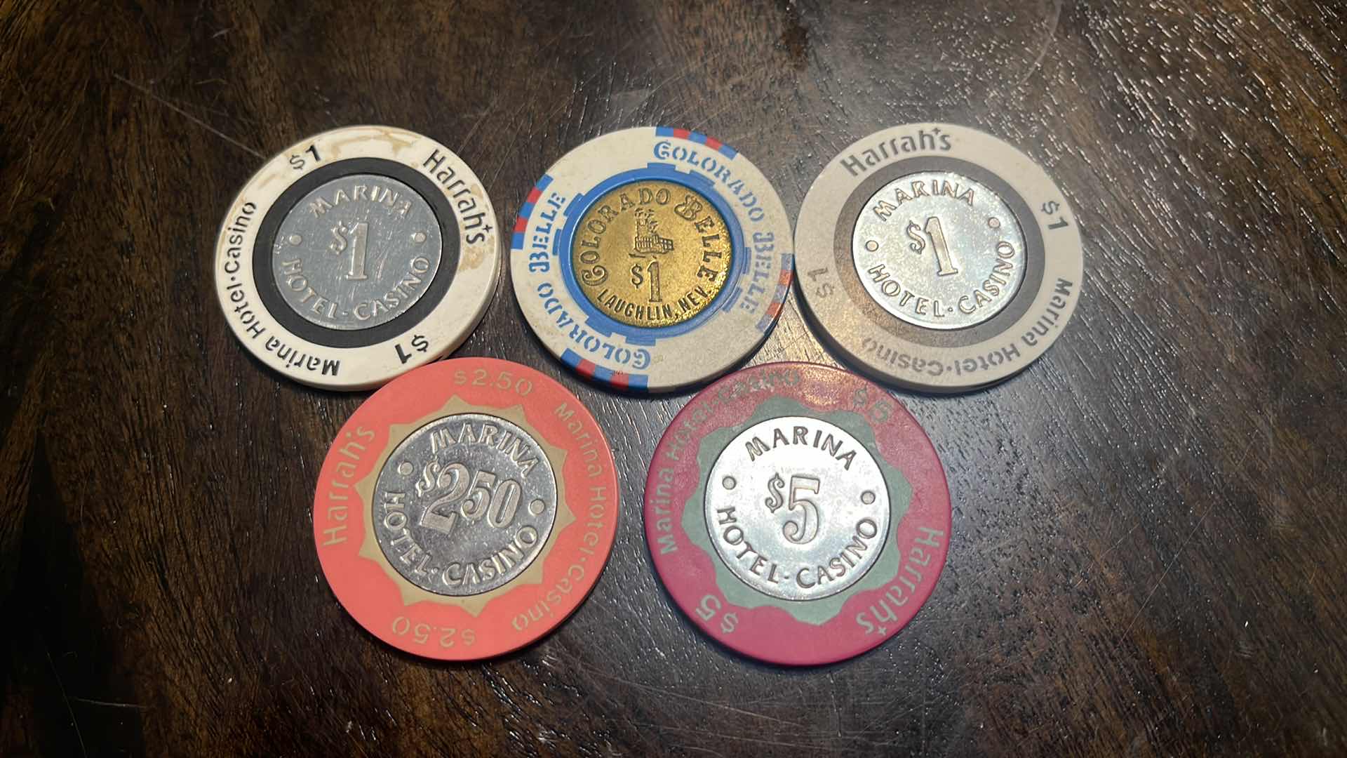 Photo 1 of (5) VINTAGE COLLECTOR’S GAMING COINS
