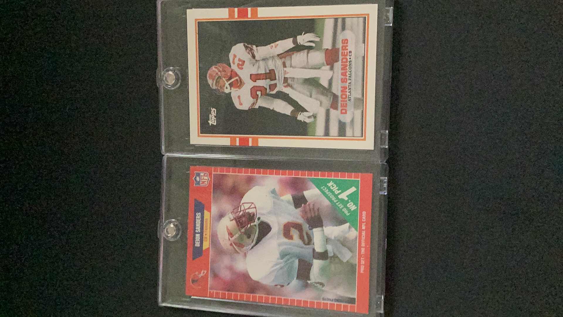 Photo 1 of 1989 DEION SANDERS PRO SET ROOKIE CARD #486 AND 1989 TOPPS TRADED 30T