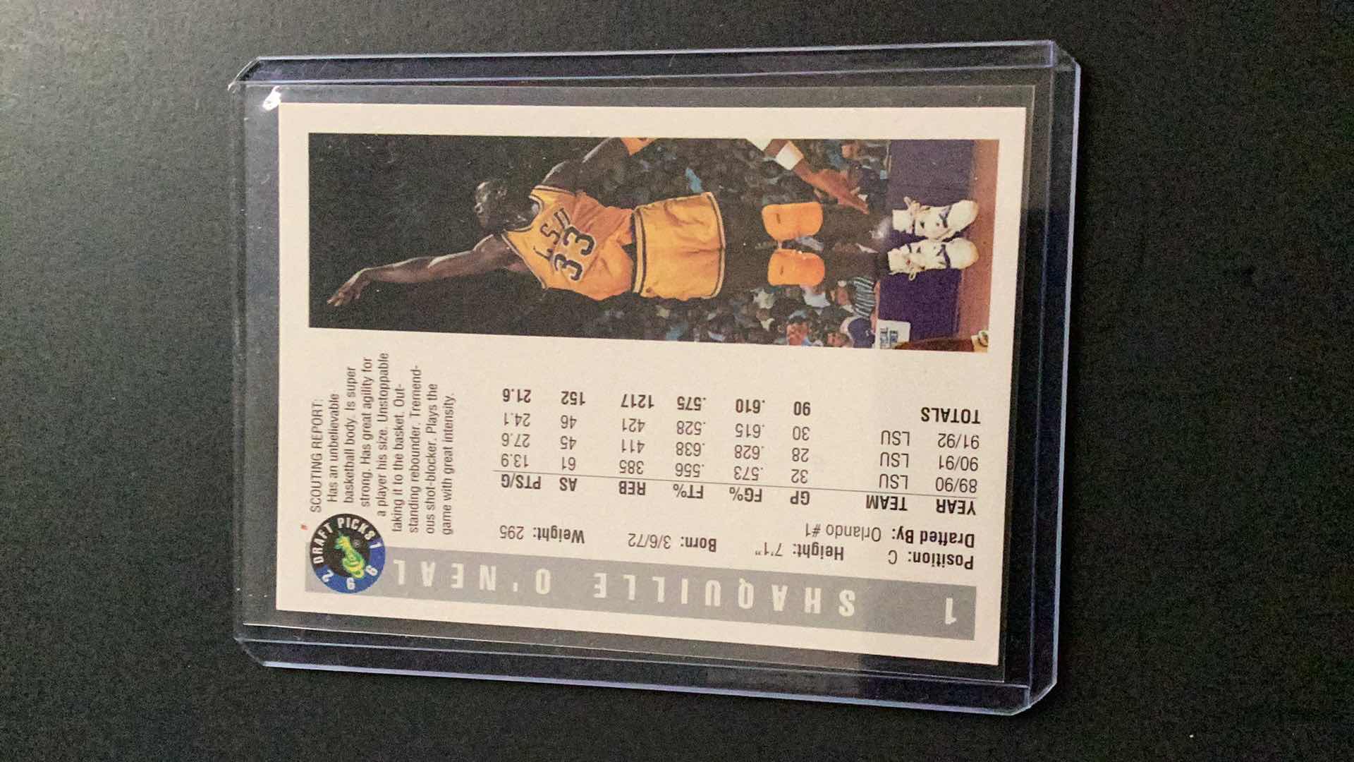 Photo 2 of 1992 CLASSIC DRAFT PICKS 1 SHAQUILLE O’NEAL ROOKIE CARD #1