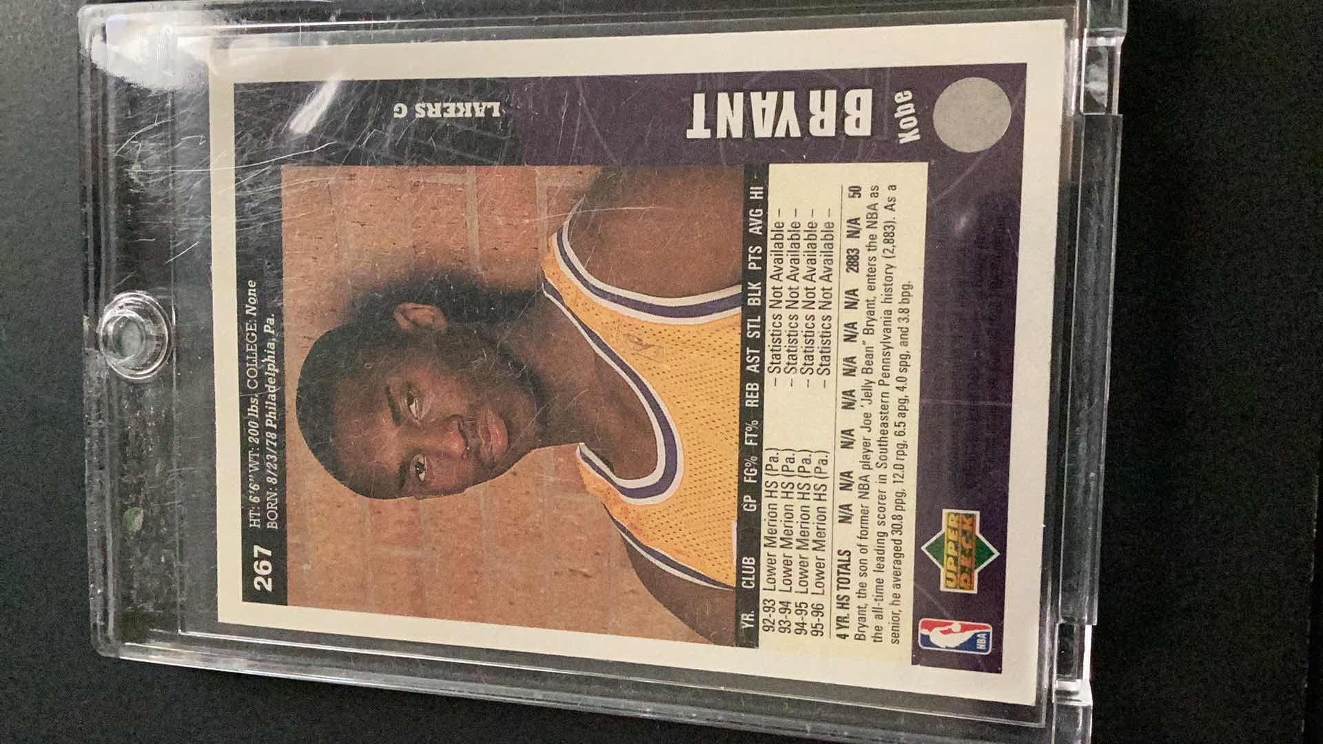 Photo 2 of 1996 UPPER DECK COLLECTORS CHOICE KOBE BRYANT ROOKIE CARD #267