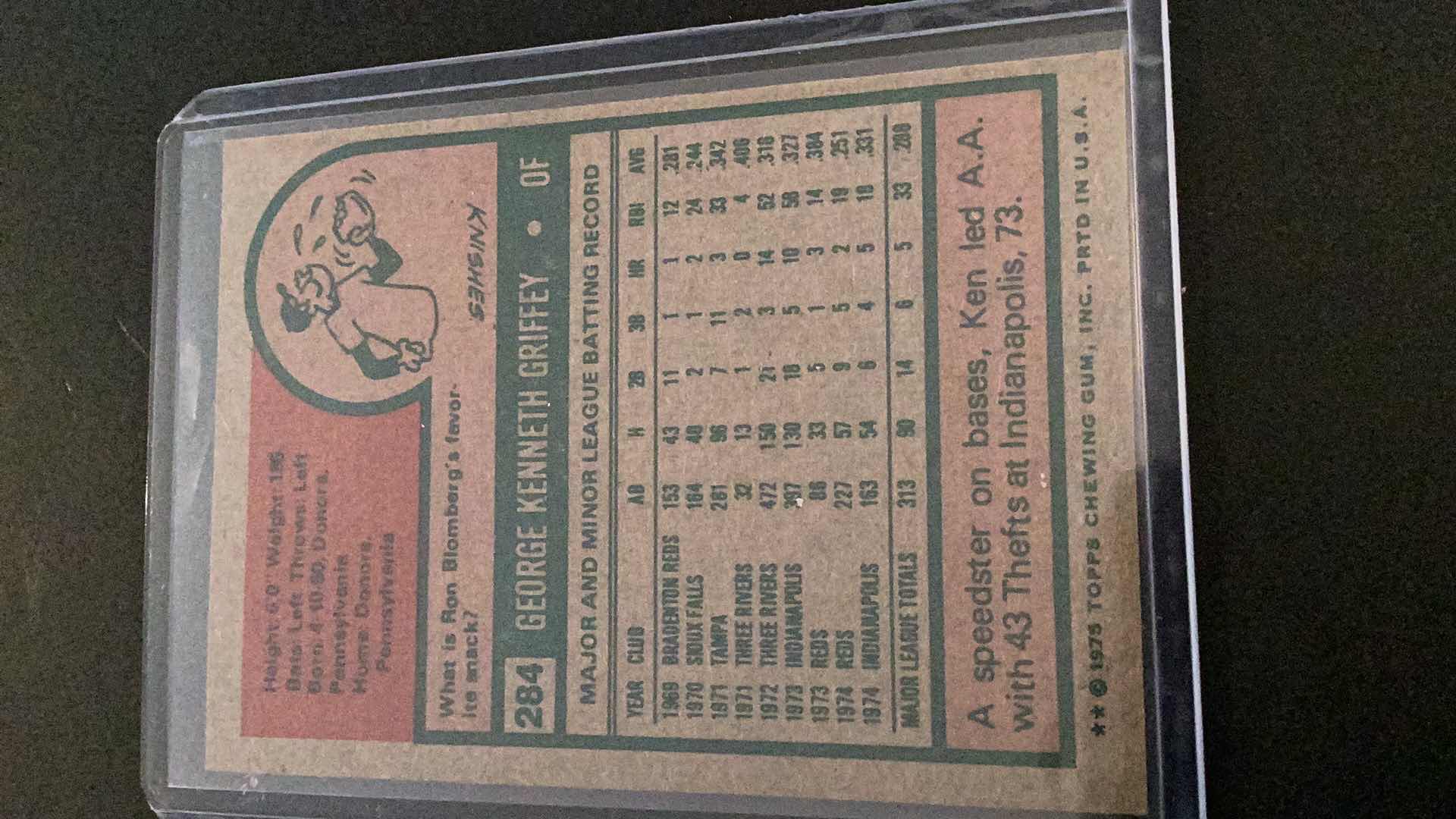 Photo 2 of 1975 TOPPS KEN GRIFFEY # 284