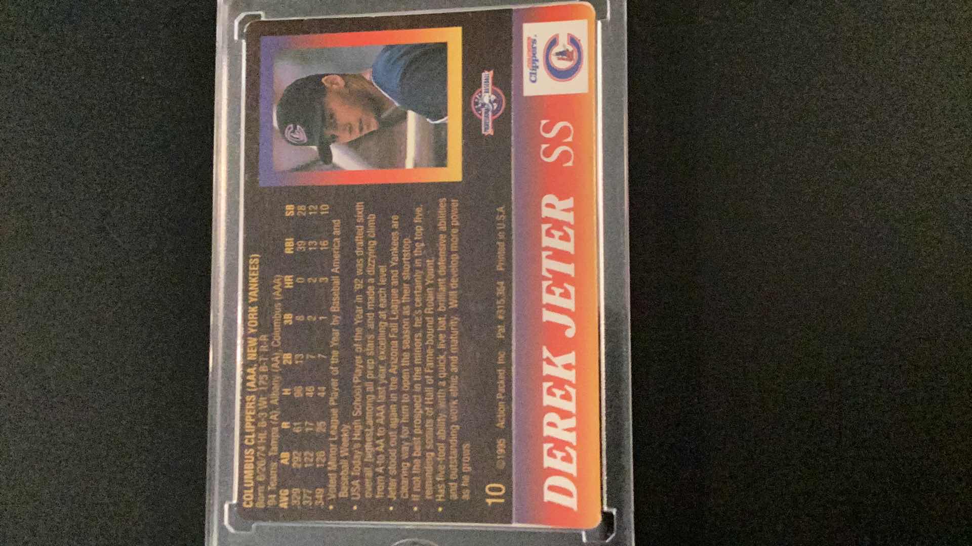 Photo 2 of 1995 ACTION PACKED DEREK JETER ROOKIE CARD # 10