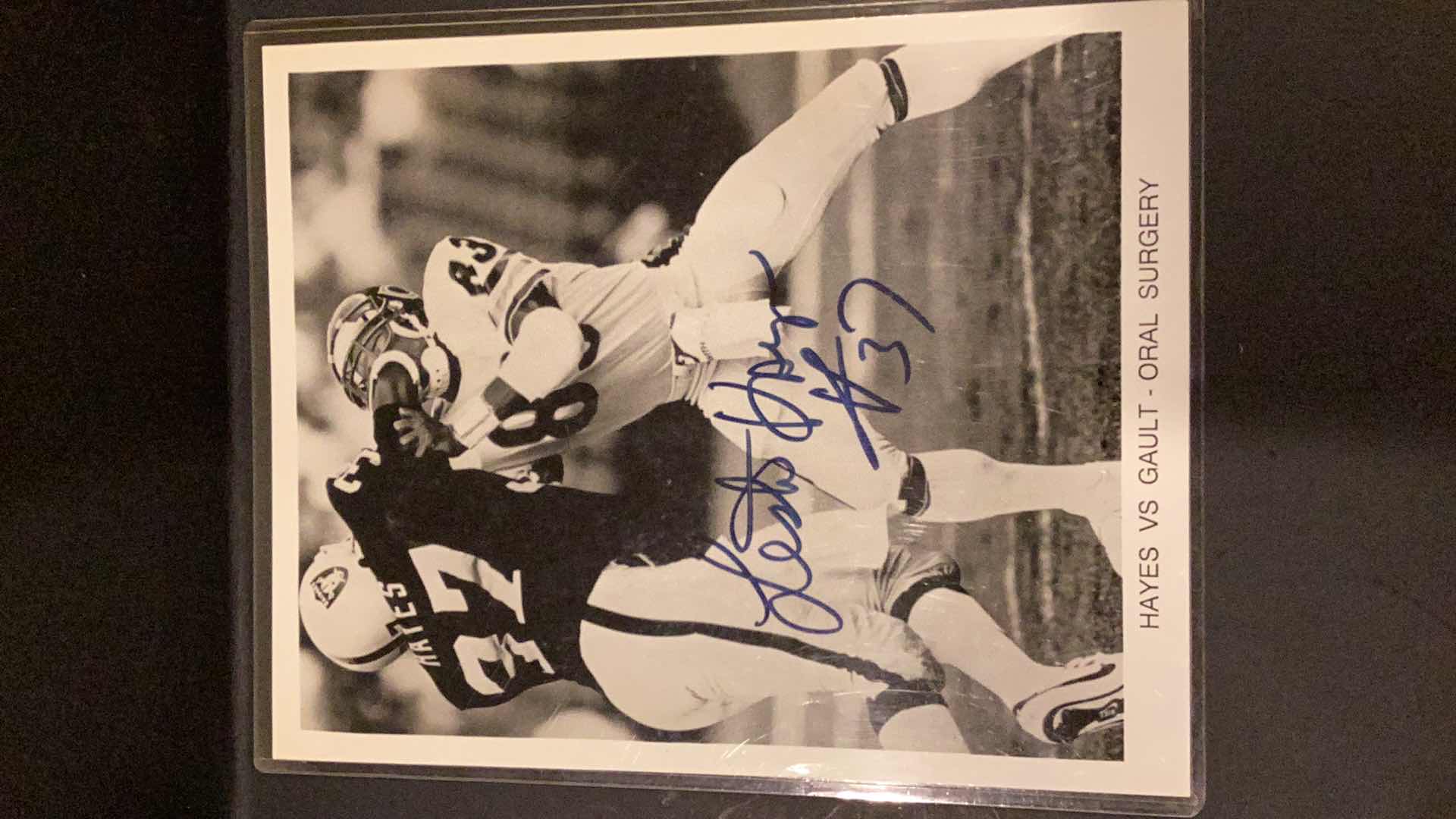 Photo 1 of AUTOGRAPHED VINTAGE OAKLAND RAIDERS LESTER HAYES VS GAULT “ORAL SURGERY”  8 X 10