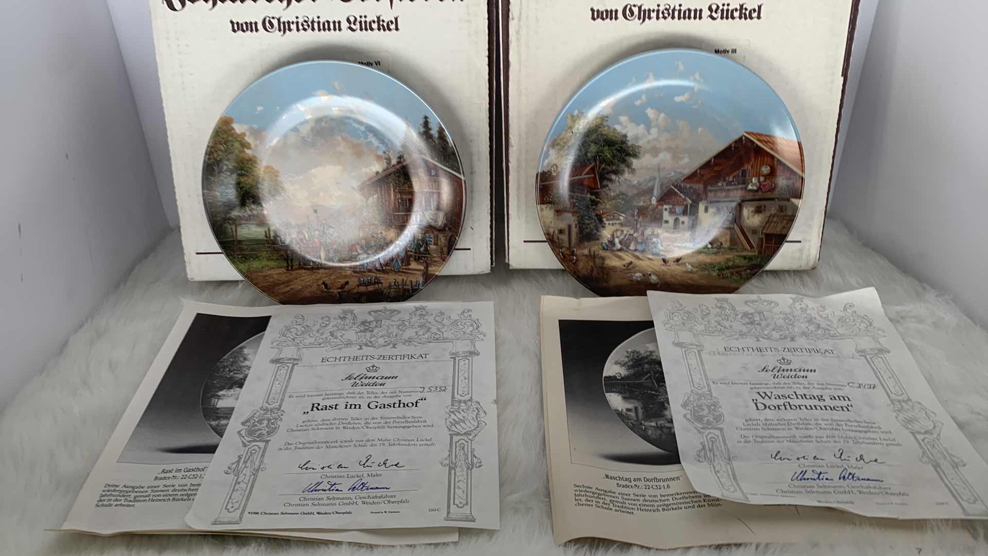 Photo 2 of TWO SIGNED AND NUMBERED w COA CHRISTIAN SELTMANN, ARTIST CHRISTIAN LUCKEL PLATES