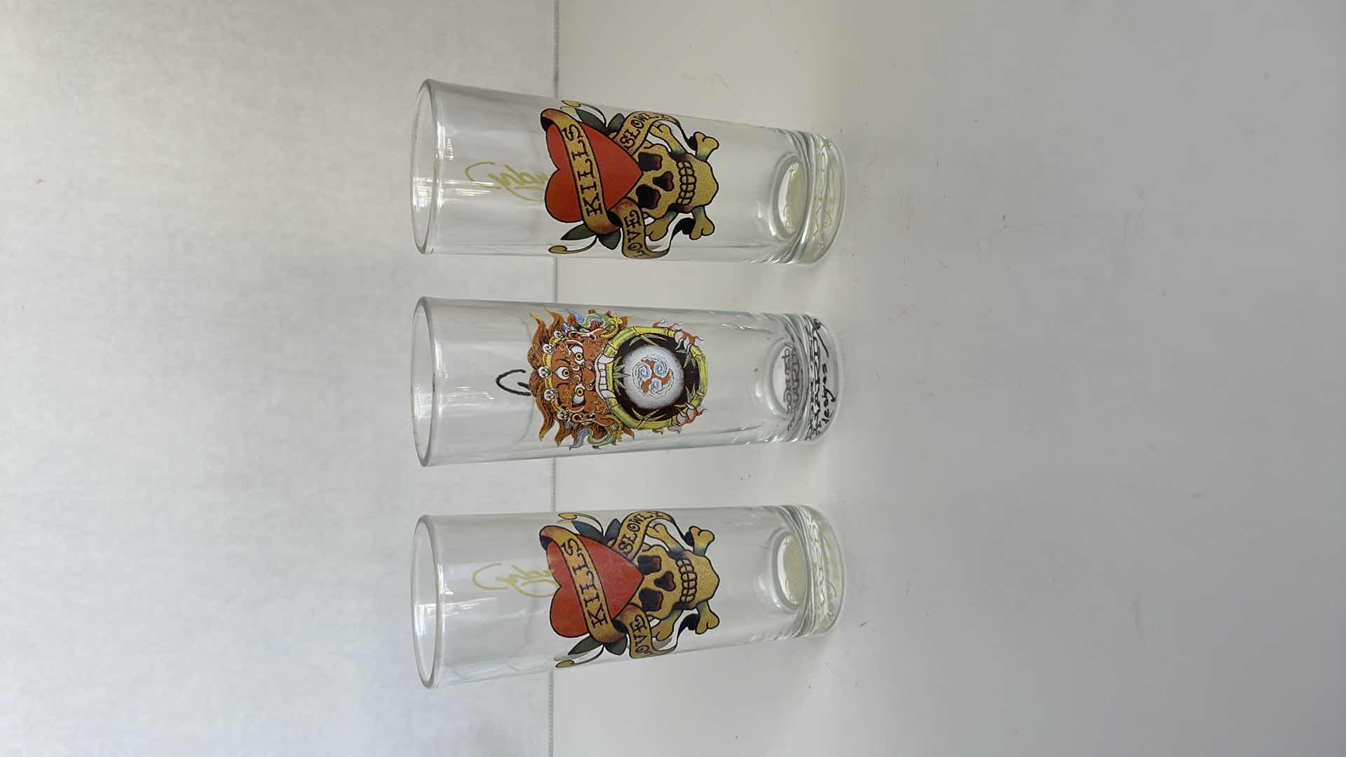 Photo 1 of ED HARDY SET OF 3 SHOT GLASSES