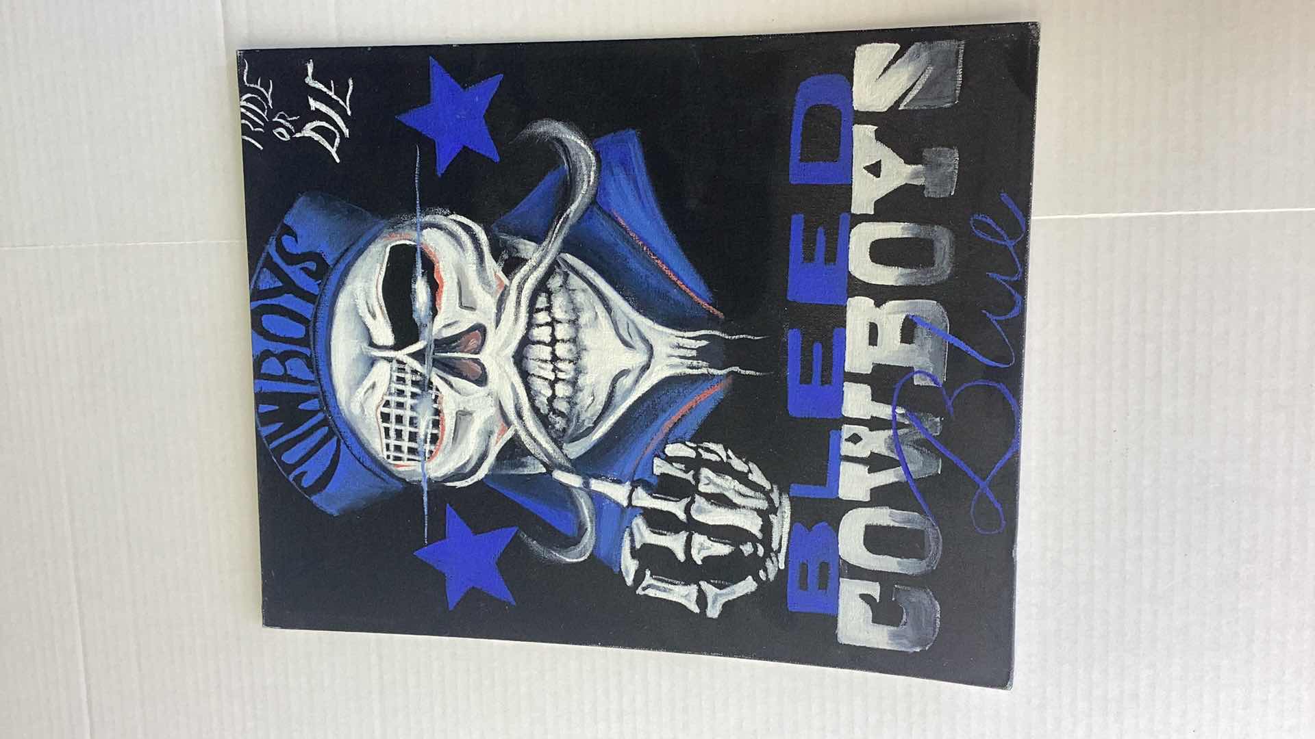 Photo 1 of HAND PAINTED DALLAS COWBOYS RIDE OR DIE PICTURE