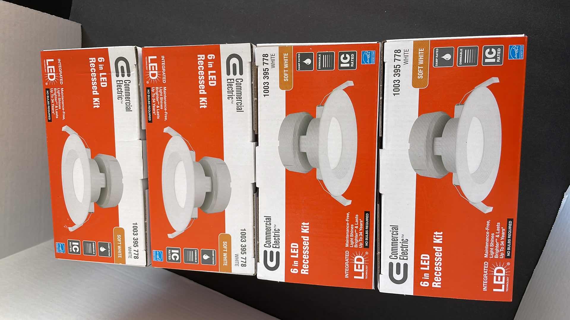 Photo 2 of SET OF 4 COMMERCIAL ELECTRIC RIC 6” LED RECESSED KIT