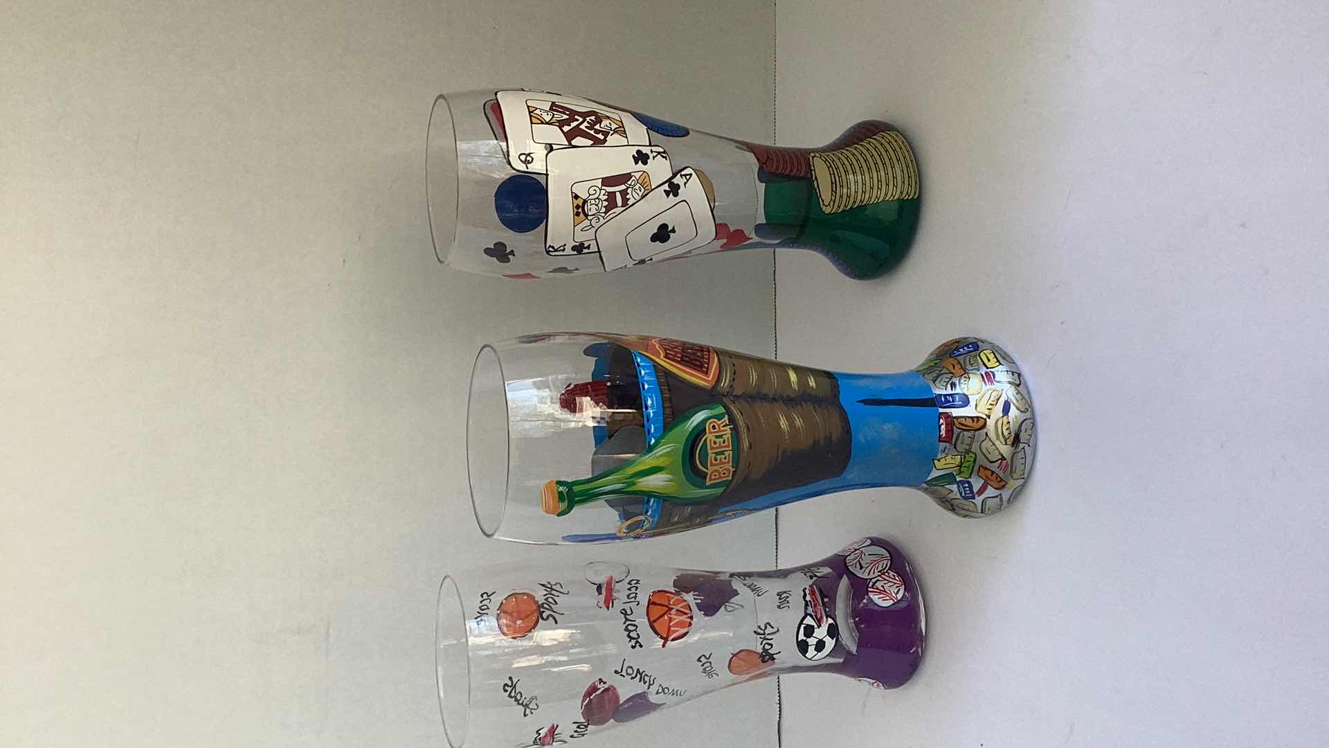 Photo 1 of 3 HAND PAINTED TALL GLASSES