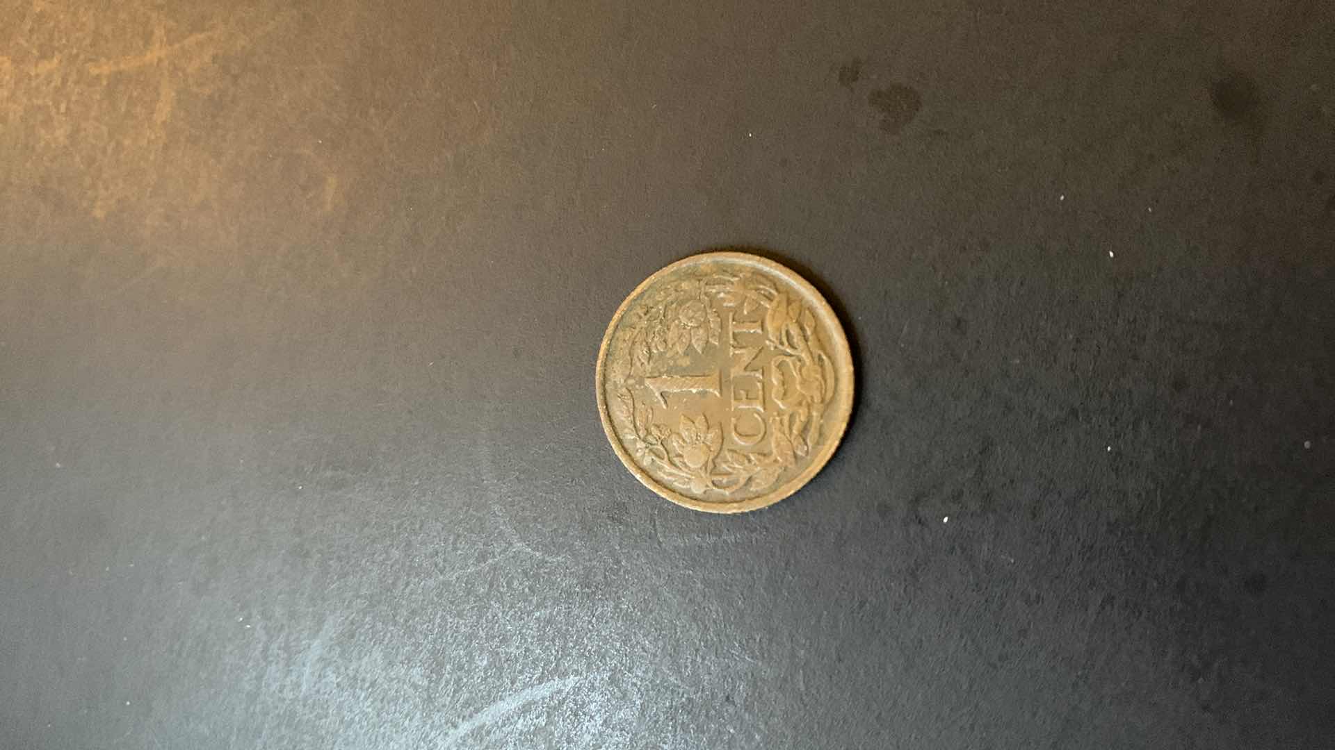 Photo 2 of 1947 CURACAO 1 CENT