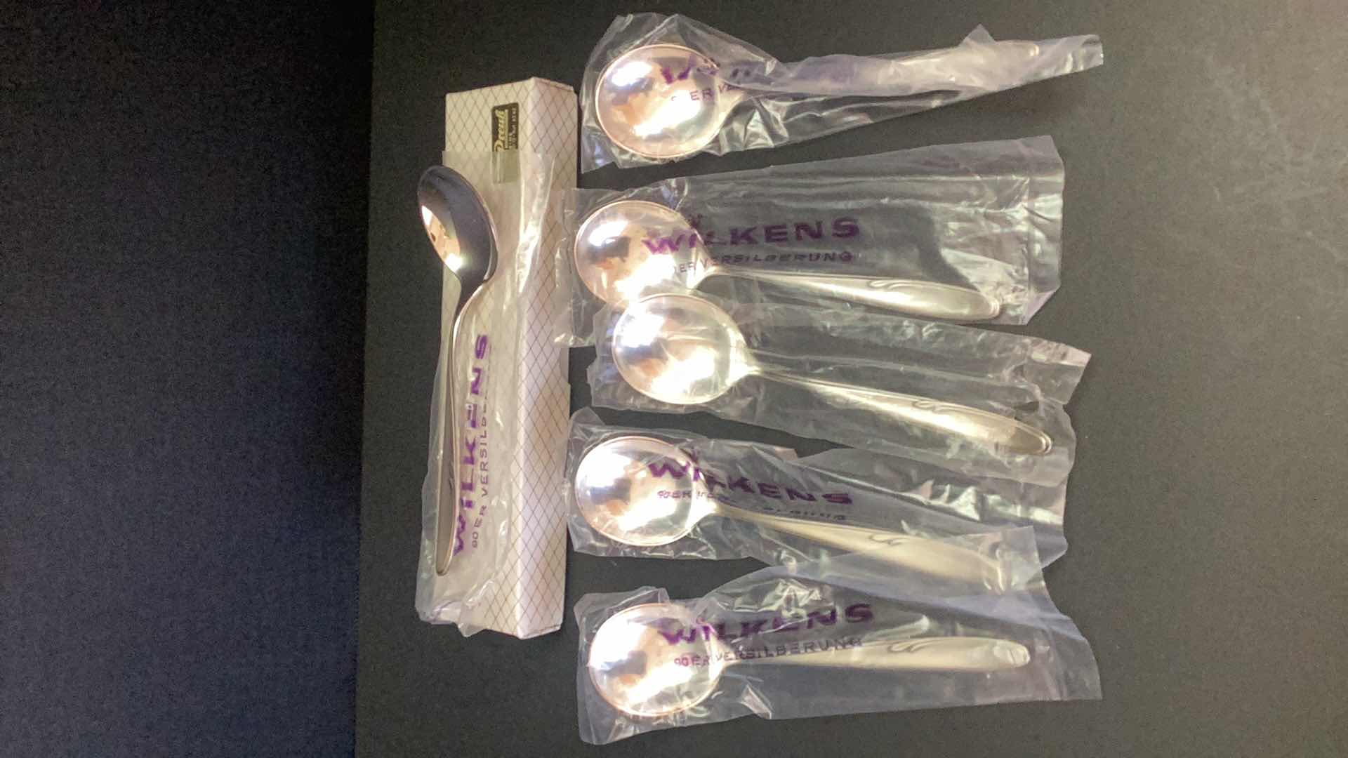 Photo 1 of VINTAGE SET OF 6 WILKENS 90% SILVER SPOONS MADE IN GERMANY