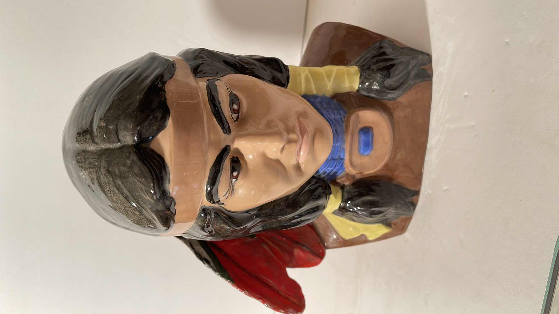 Photo 2 of NATIVE AMERICAN VINTAGE GLAZED POTTERY FATHER / DAUGHTER