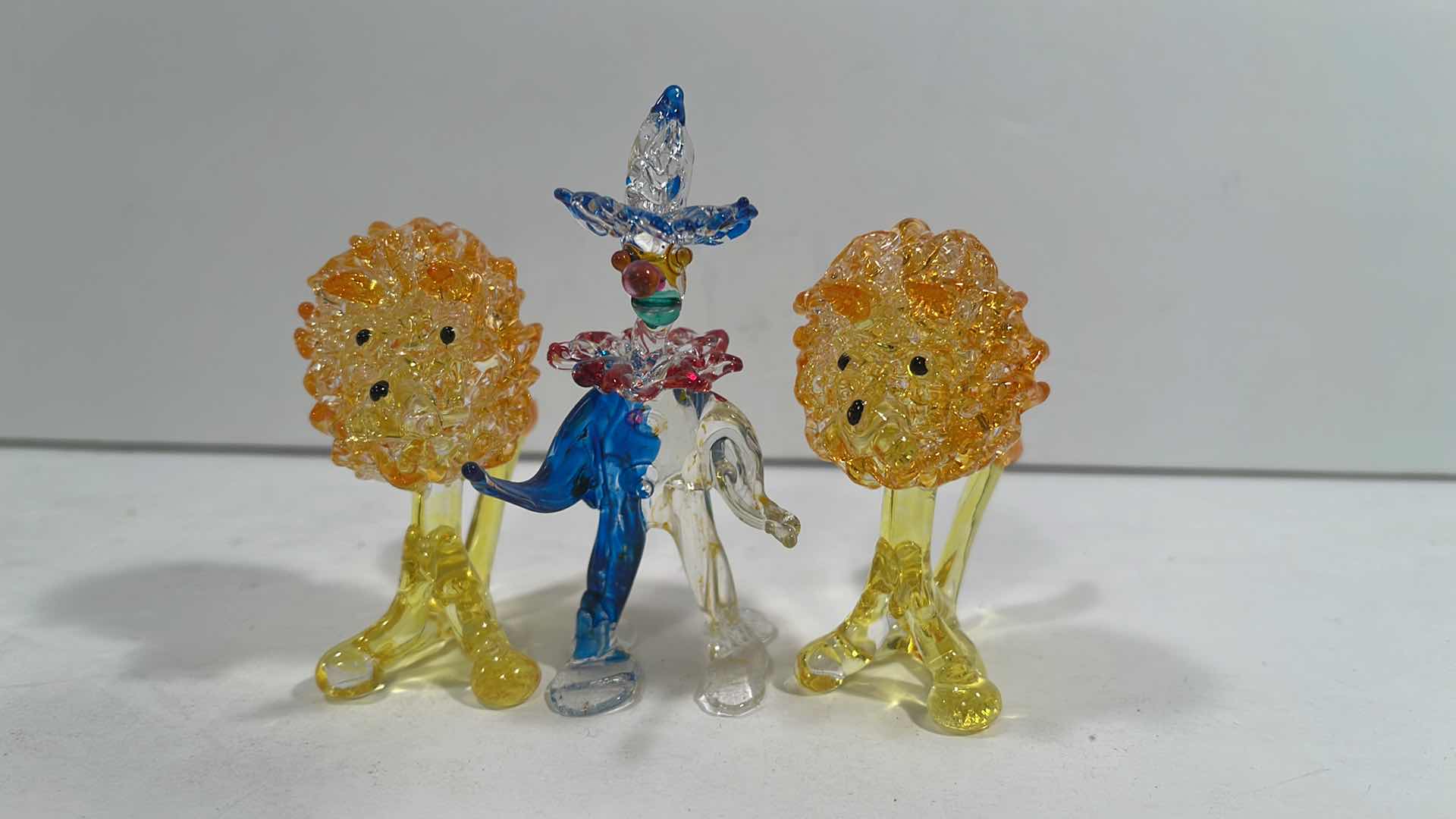 Photo 2 of HANDBLOWN GLASS LIONS , CLOWN AND PIANO