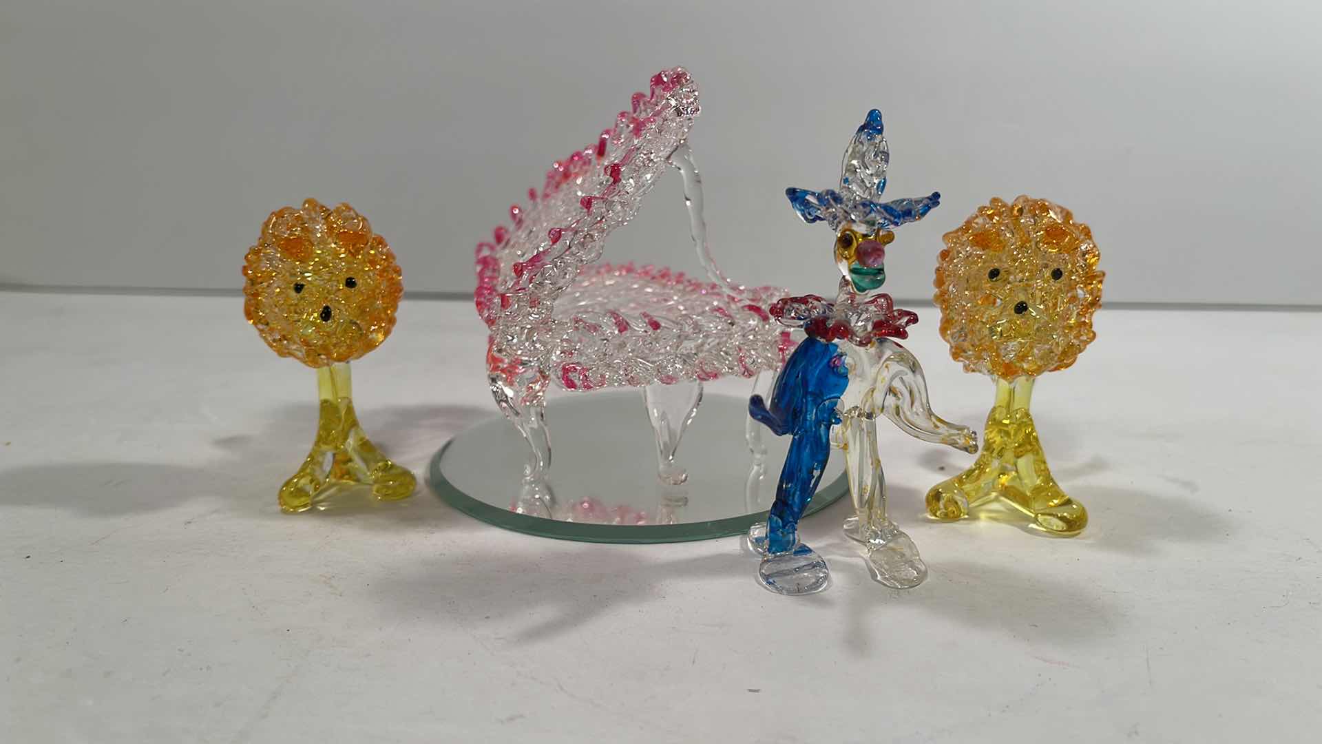 Photo 1 of HANDBLOWN GLASS LIONS , CLOWN AND PIANO