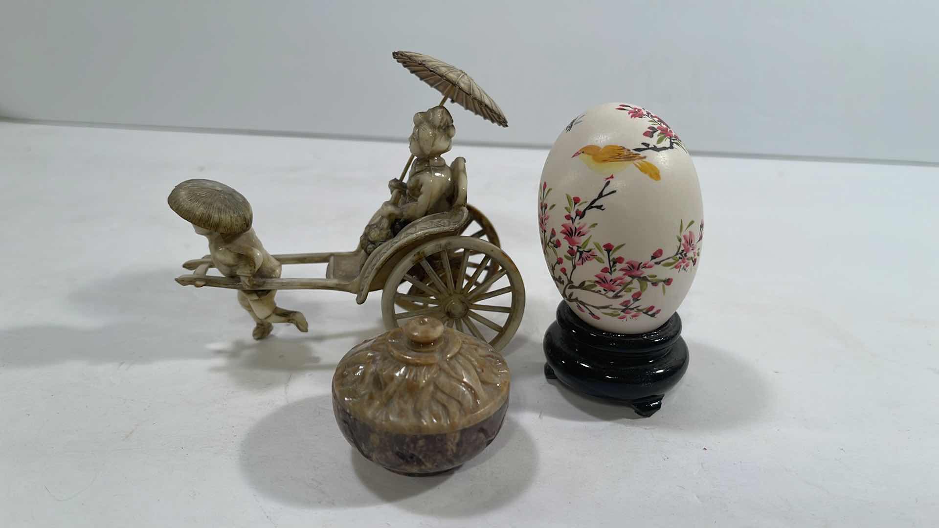 Photo 1 of Vintage Japanese Man Pulling Geisha in Rickshaw Detailed Celluloid Figurine  and other Asian inspired items