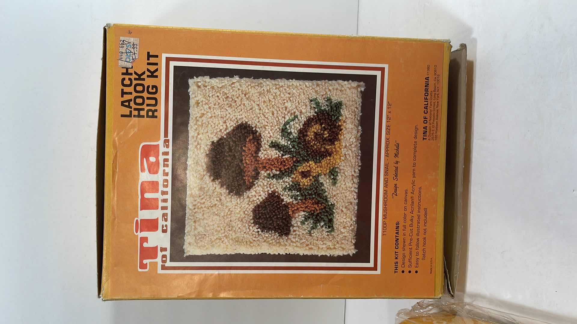 Photo 3 of VINTAGE MUSHROOMS TINA OF CALIFORNIA LATCH HOOK RUG KITS 
- ONE MIGHT BE MISSING SOMETHING