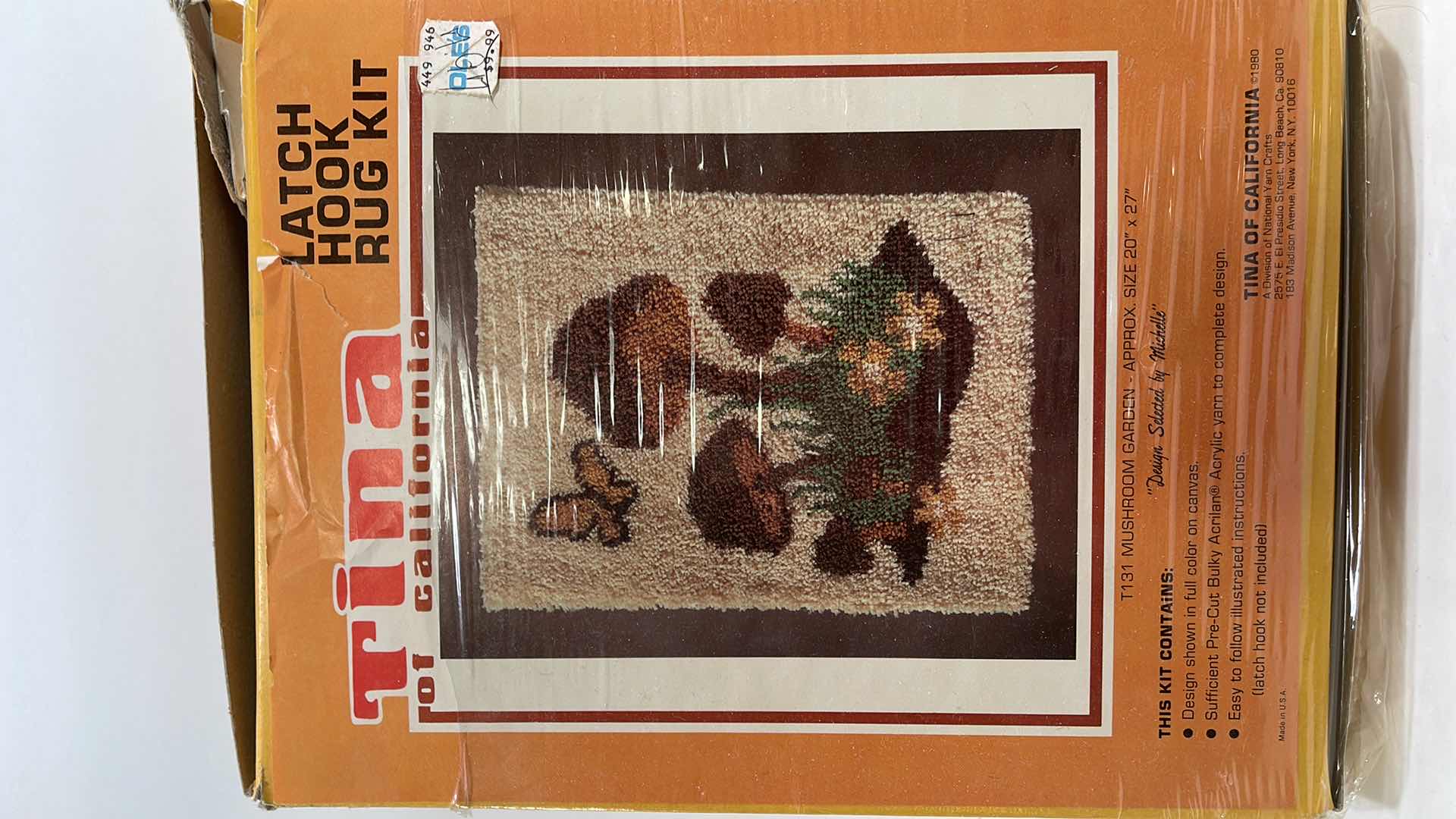 Photo 2 of VINTAGE MUSHROOMS TINA OF CALIFORNIA LATCH HOOK RUG KITS 
- ONE MIGHT BE MISSING SOMETHING