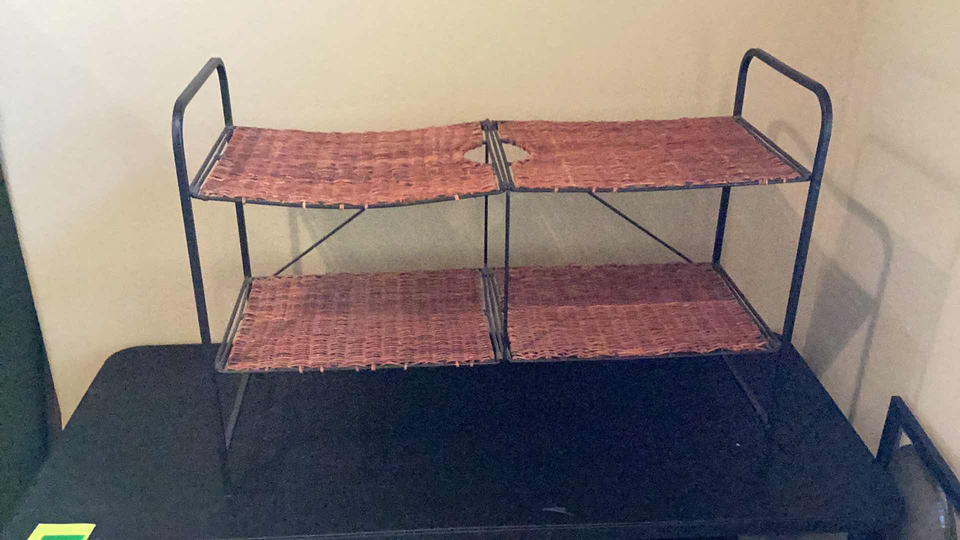 Photo 1 of COLLAPSIBLE WICKER & METAL SHELF FOR BEDROOM, BATHROOM OR FOYER