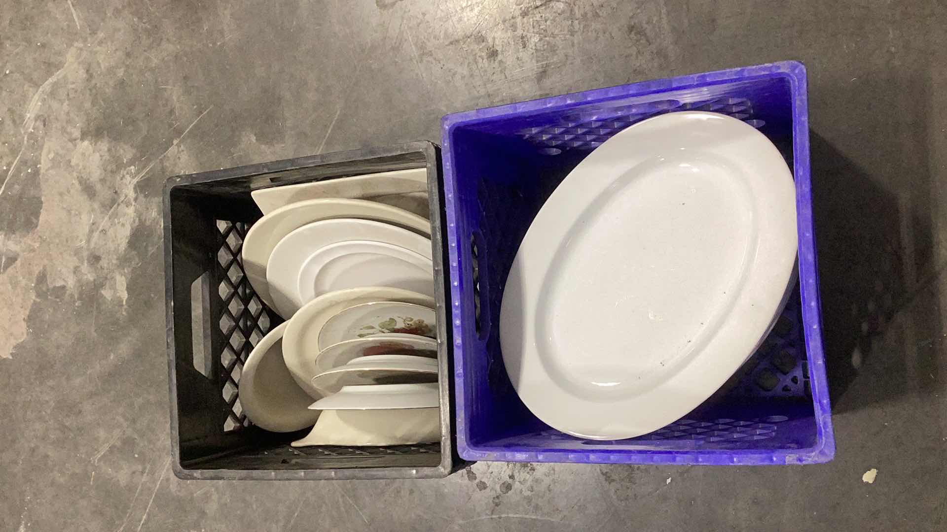 Photo 1 of TWO CONTAINERS OF DIFFERENT SIZE PLATES