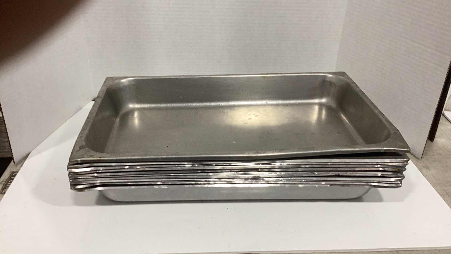 Photo 1 of ELEVEN STEEL COOKING TRAYS 13" X 21" H 3”