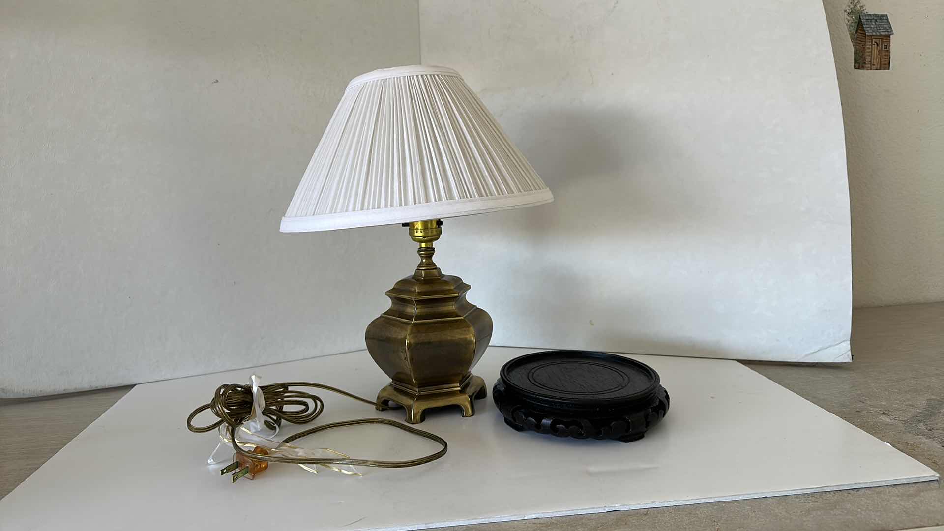 Photo 4 of 2-BRASS TABLE LAMPS W SHADES