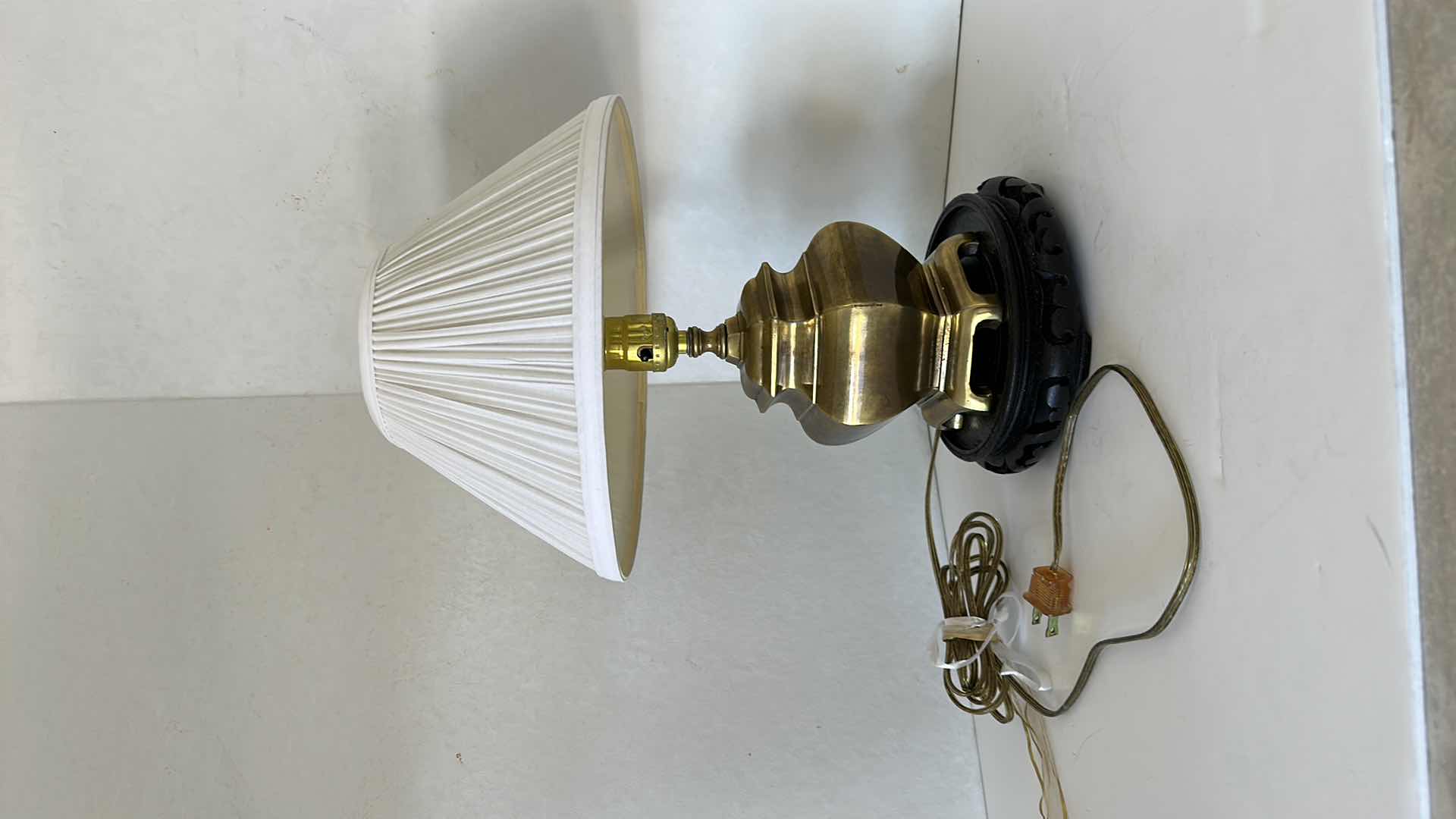 Photo 5 of 2-BRASS TABLE LAMPS W SHADES