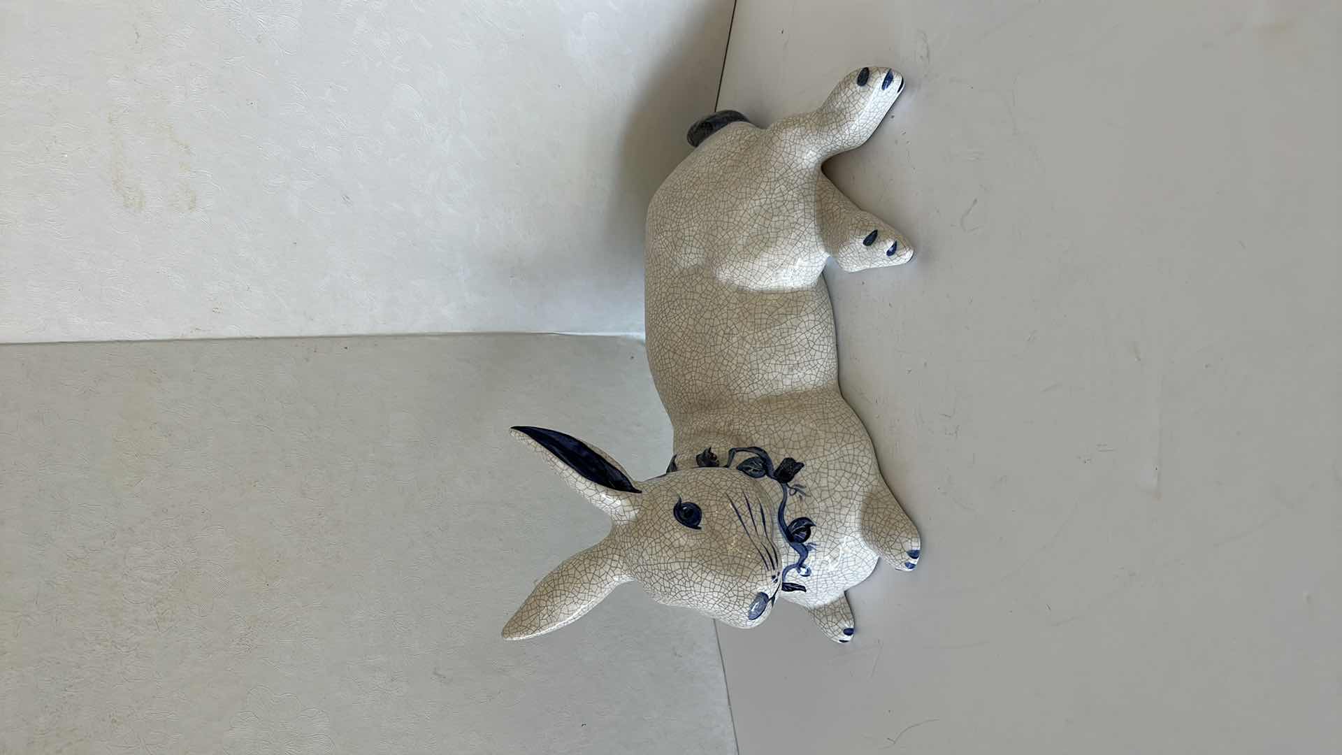 Photo 2 of 2- BLUE & WHITE PORCELAIN RABBITS