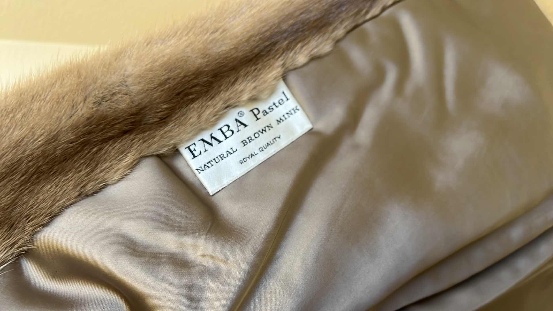 Photo 3 of EMBA PASTEL NATURAL BROWN MINK COAT (APPROX SIZE S-M)