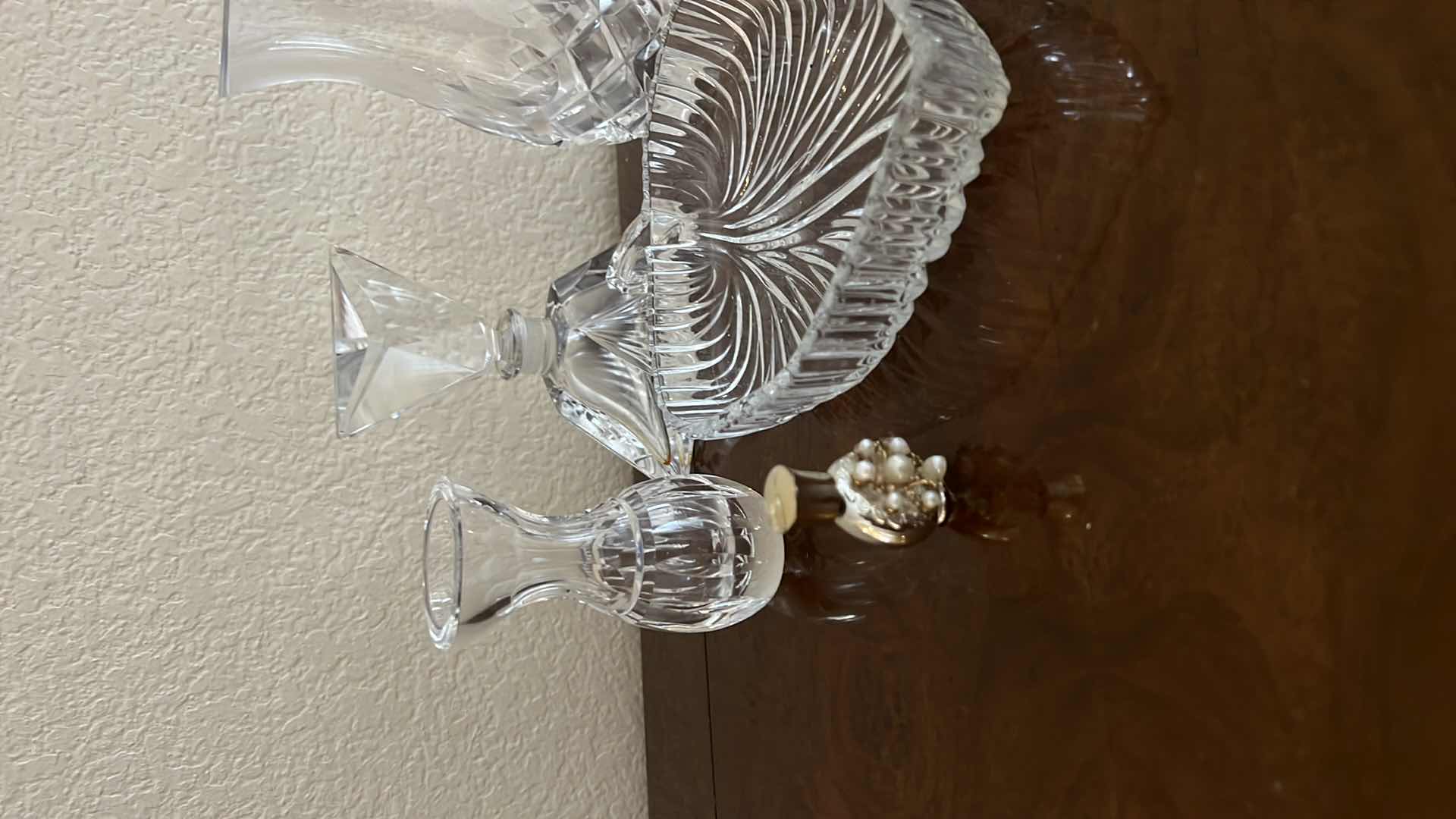 Photo 2 of 6- GLASS COLLECTIBLE’S (VASES, PERFUME BOTTLES, CANDY DISH & HEART PAPERWEIGHT)