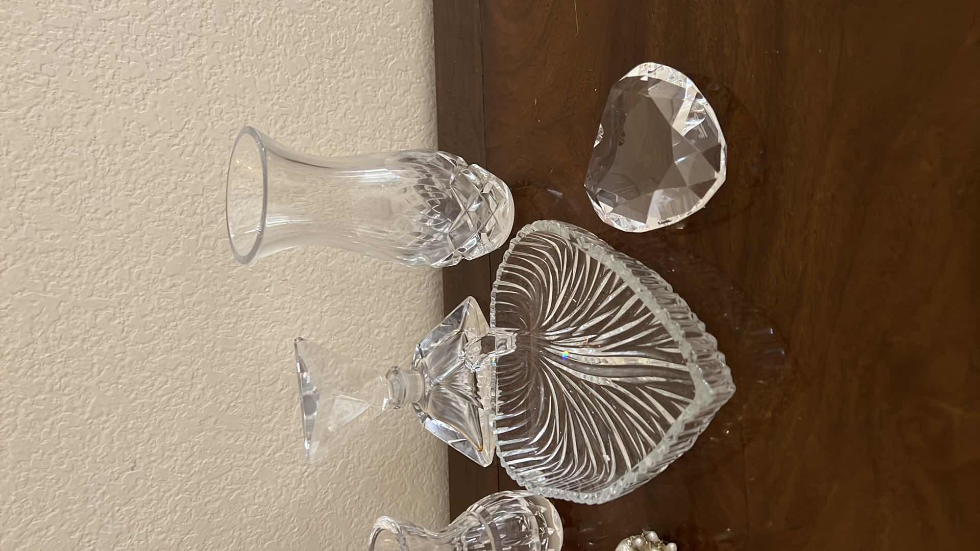 Photo 4 of 6- GLASS COLLECTIBLE’S (VASES, PERFUME BOTTLES, CANDY DISH & HEART PAPERWEIGHT)