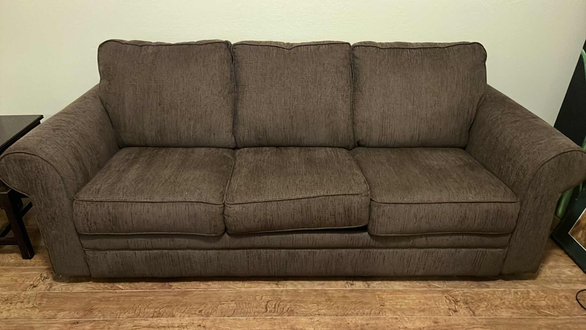 Photo 1 of BROWN UPHOLSTERED SLEEPER SOFA 85” x 36”