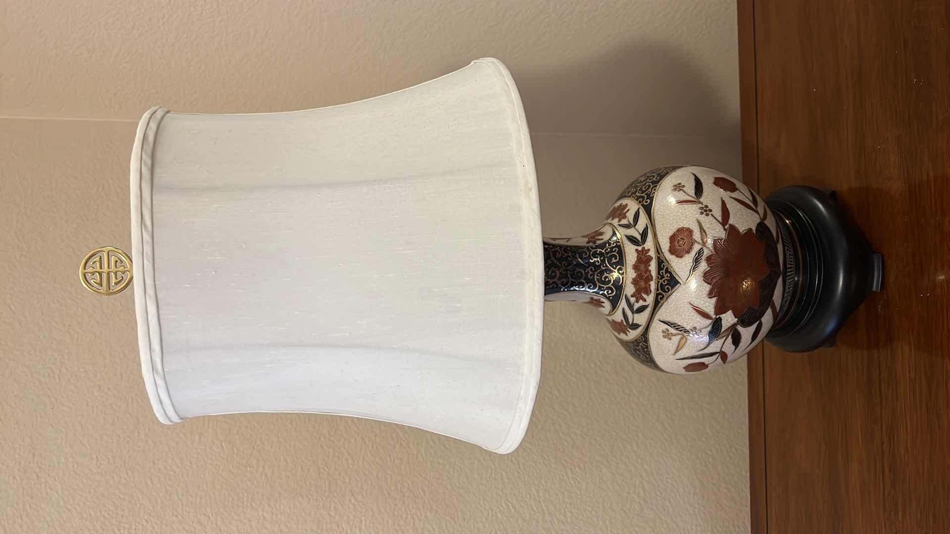 Photo 1 of PORCELAIN TABLE LAMP W SHADE H25”