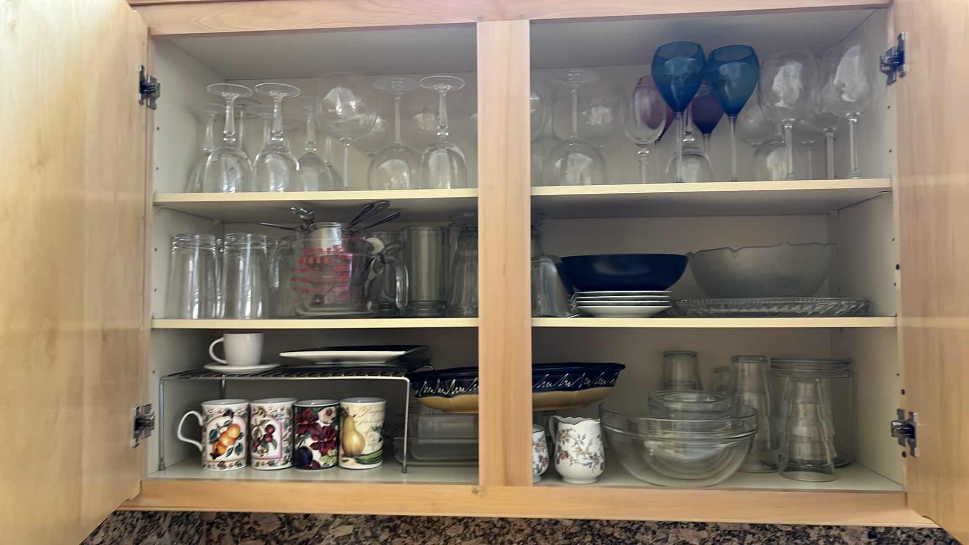 Photo 1 of CONTENTS OF KITCHEN CABINET-GLASSWARE