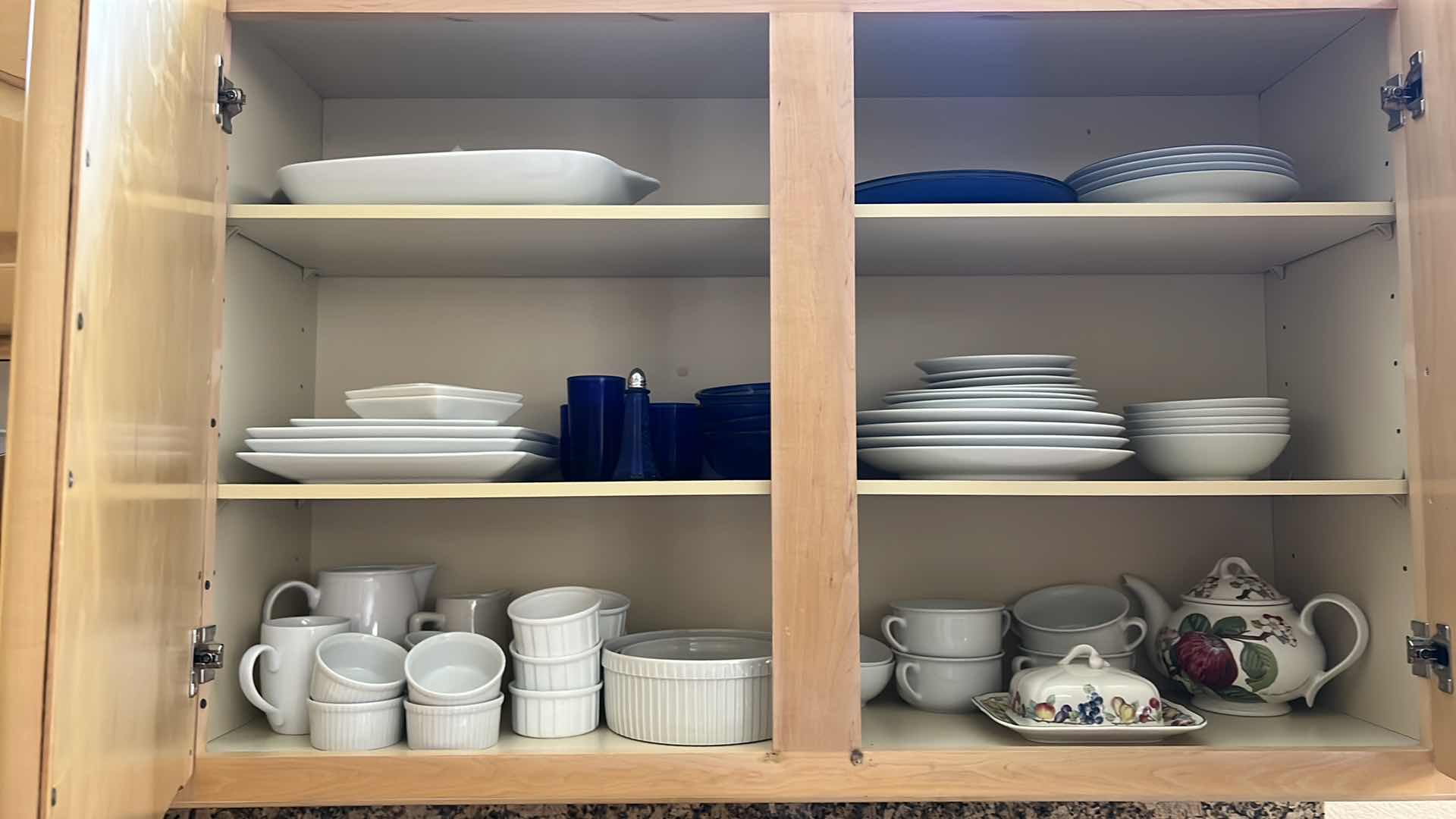 Photo 1 of CONTENTS OF KITCHEN CABINET-WHITE DISHWARE