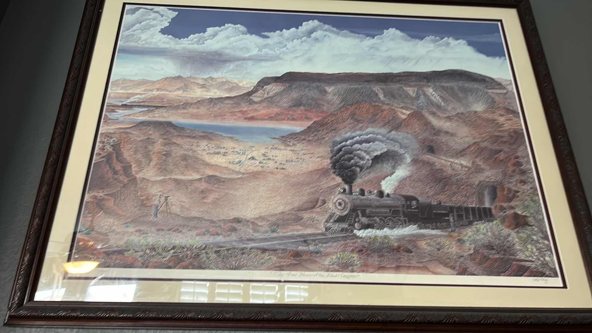 Photo 9 of WALL DECOR - SIGNED NUMBERED’ “THE IRON HORSES OF THE BLACK CANYON” FRAMED ARTWORK 43” x 32”