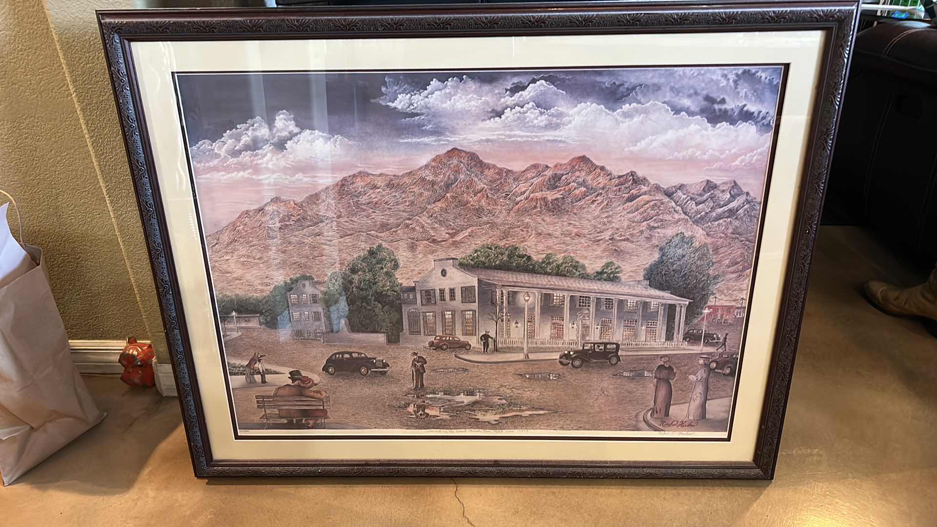 Photo 6 of WALL DECOR - SIGNED NUMBERED’ “DIAMOND IN THE DESERT BOULDER DAM HOTEL CIRCA 1937 FRAMED ARTWORK 43” x 32”