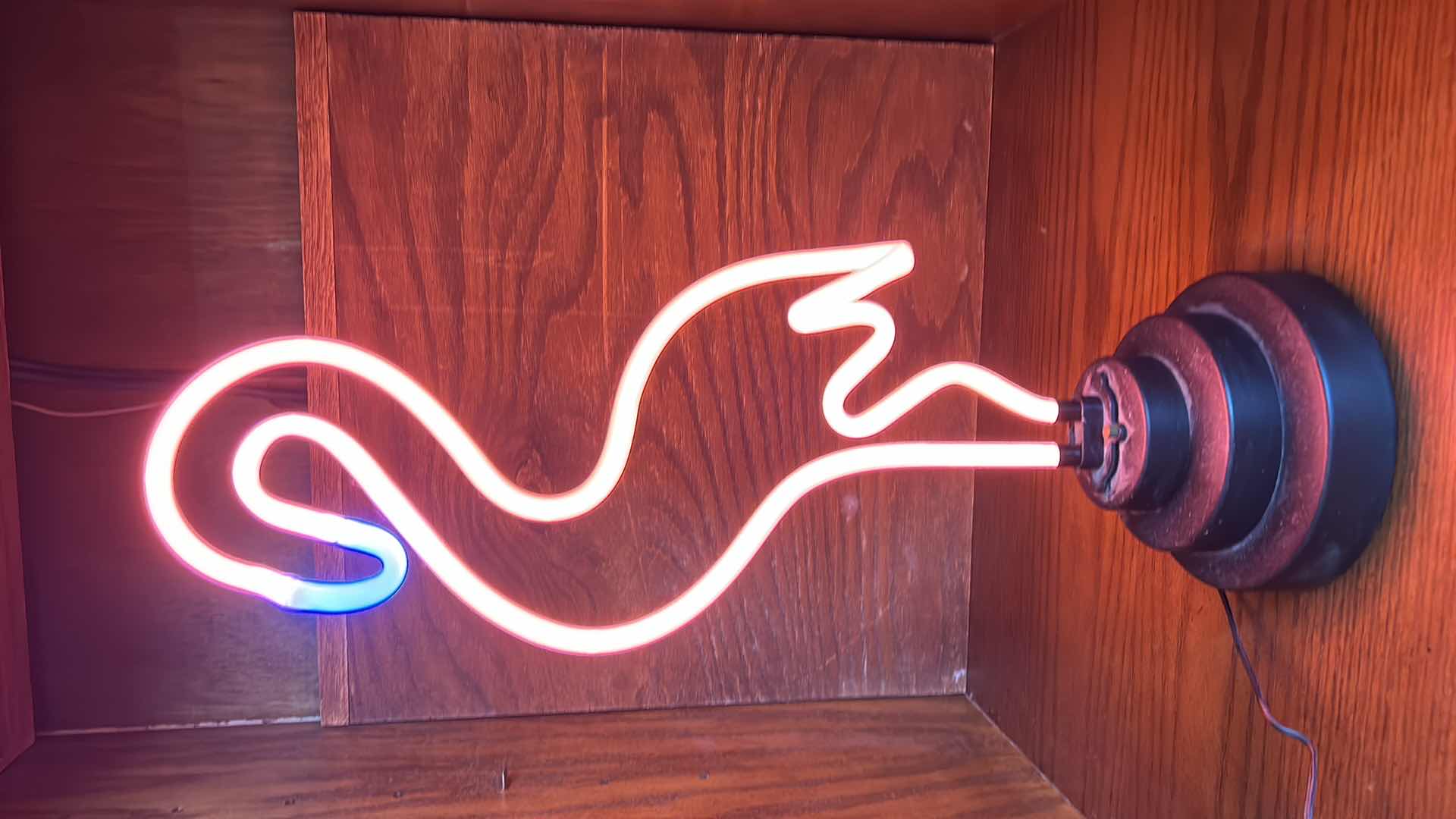 Photo 2 of 19” NEON FLAMINGO HOME DECOR - PINK WITH BLUE BEAK