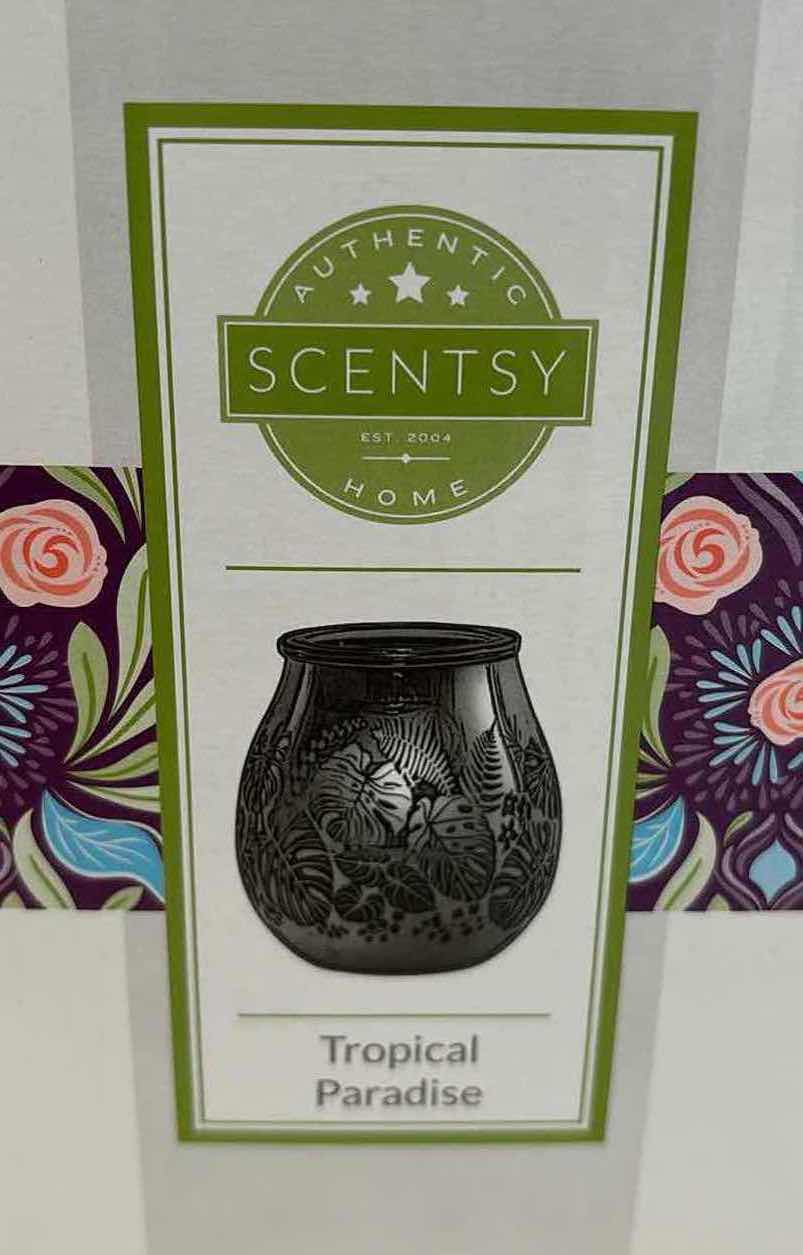 Photo 2 of NEW SCENTSY “TROPICAL PARADISE” WAX WARMER BASE, WARMER DISH & 25 WATT BULB