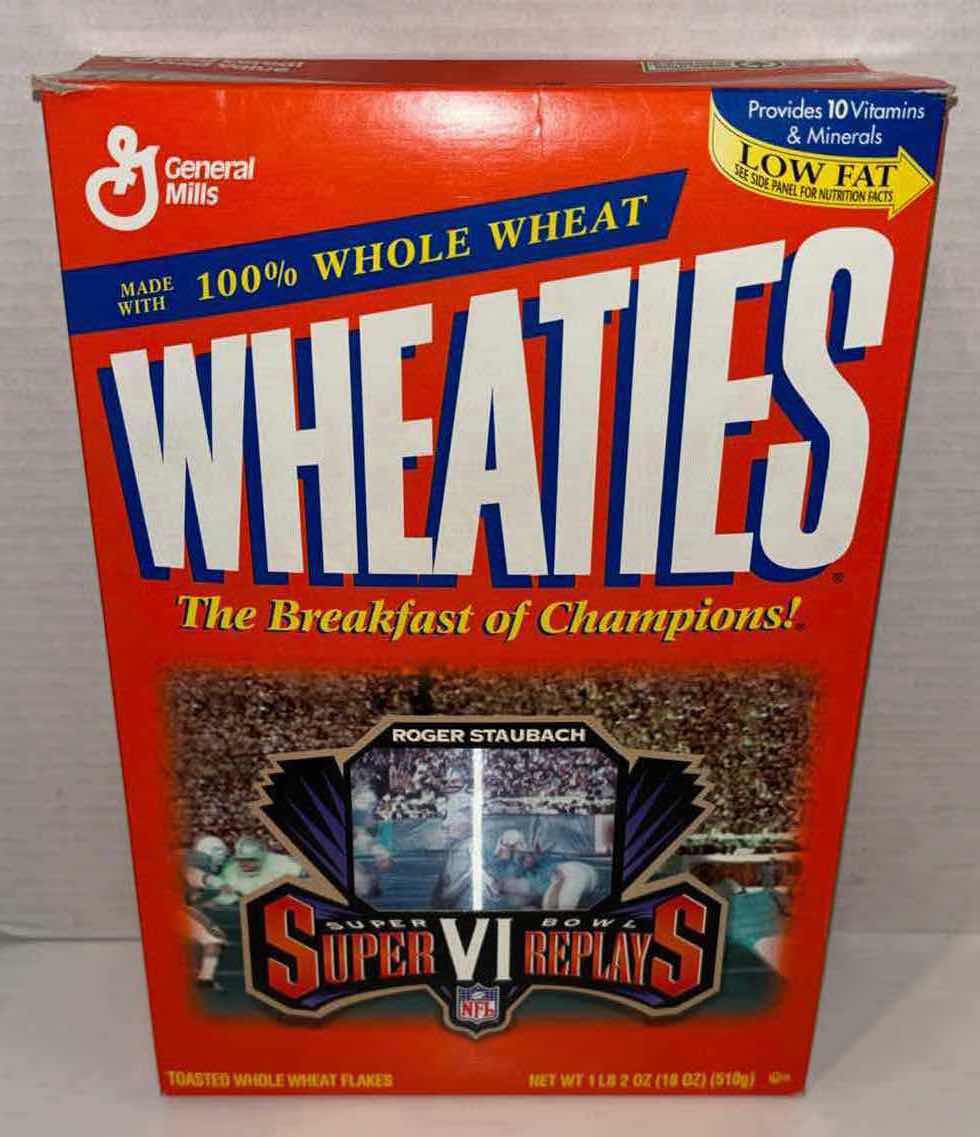 Photo 2 of 3-GENERAL MILLS WHEATIES CEREAL COLLECTORS BOXES, 3D HOLOGRAM SUPER BOWLS & NFL 75TH ANNIVERSARY