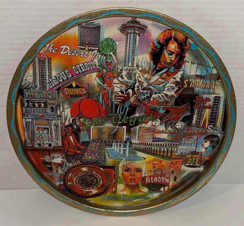 Photo 2 of VINTAGE 1960’S KEN HAAG LAS VEGAS  11” TIN ADVERTISING SOUVENIR TRAY W SIX DRINK COASTERS