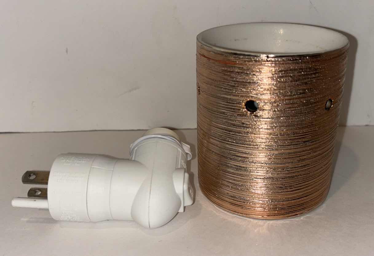 Photo 1 of SCENTSY HOME ELECTRIC WAX WARMER, “ETCHED CORED- ROSE GOLD” (WARMER, BULB NOT INCLUDED)