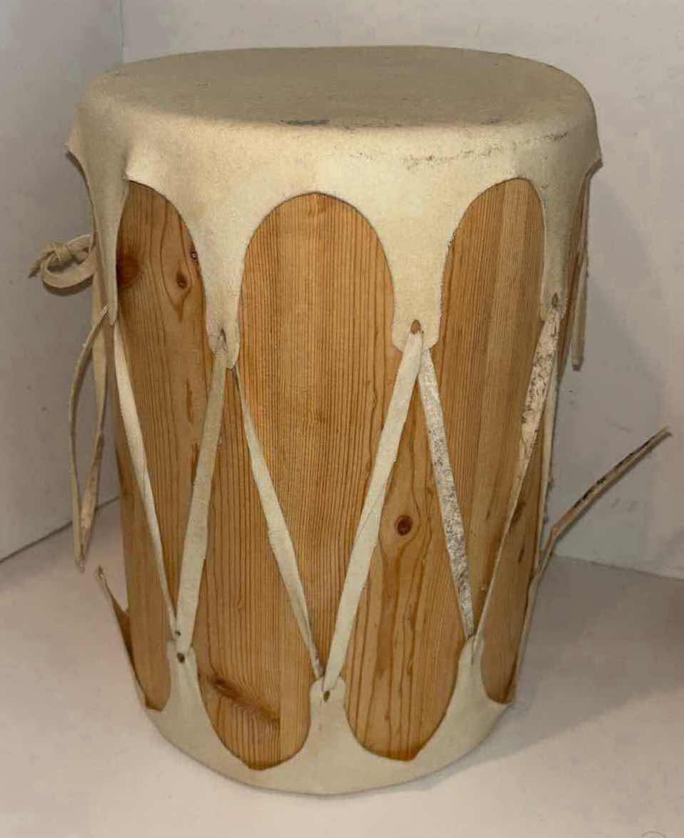 Photo 3 of NATIVE AMERICAN PUEBLO 12”DRUM & 8.5” x 8.5” COCHITI INDIAN DRUM