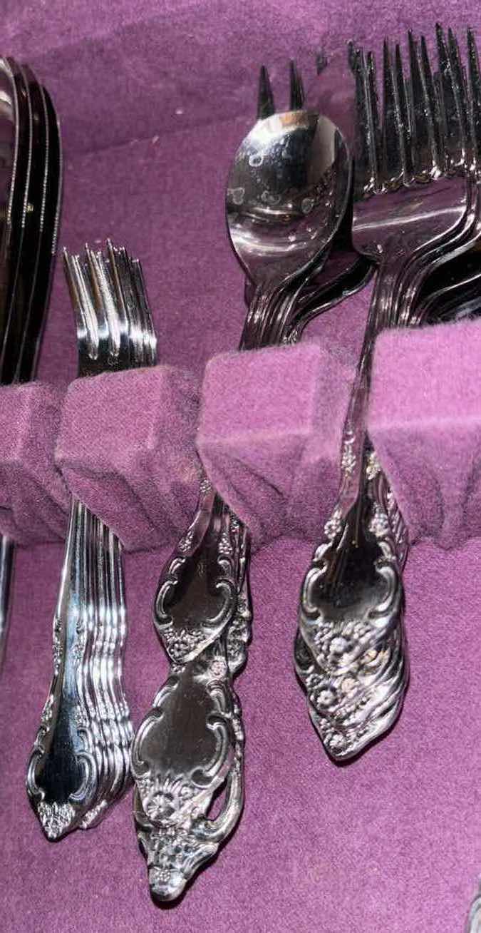 Photo 4 of STAINLESS STEEL FLATWARE SET IN WOODEN BOX, KOREA