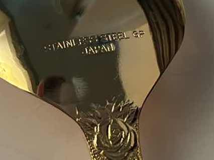 Photo 8 of STAINLESS STEEL GOLD PLATED FLATEWARE, JAPAN