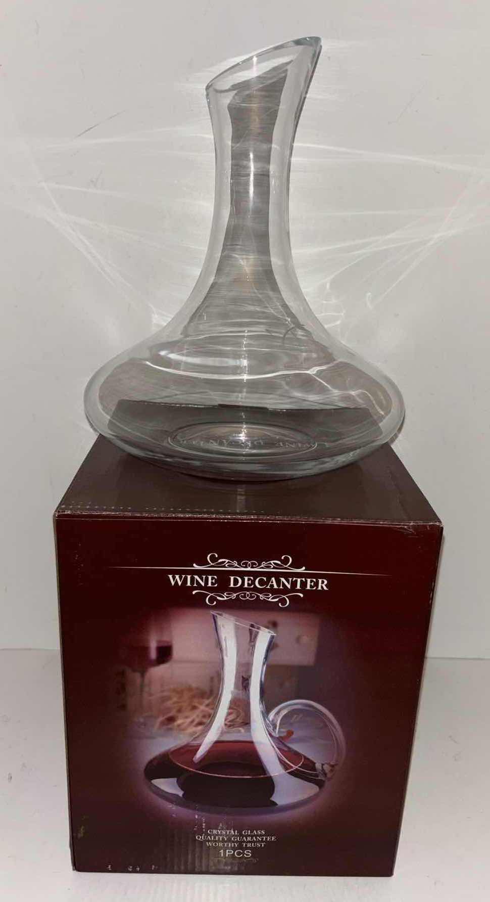 Photo 3 of NIB CRYSTAL GLASS 9.75” WINE DECANTER